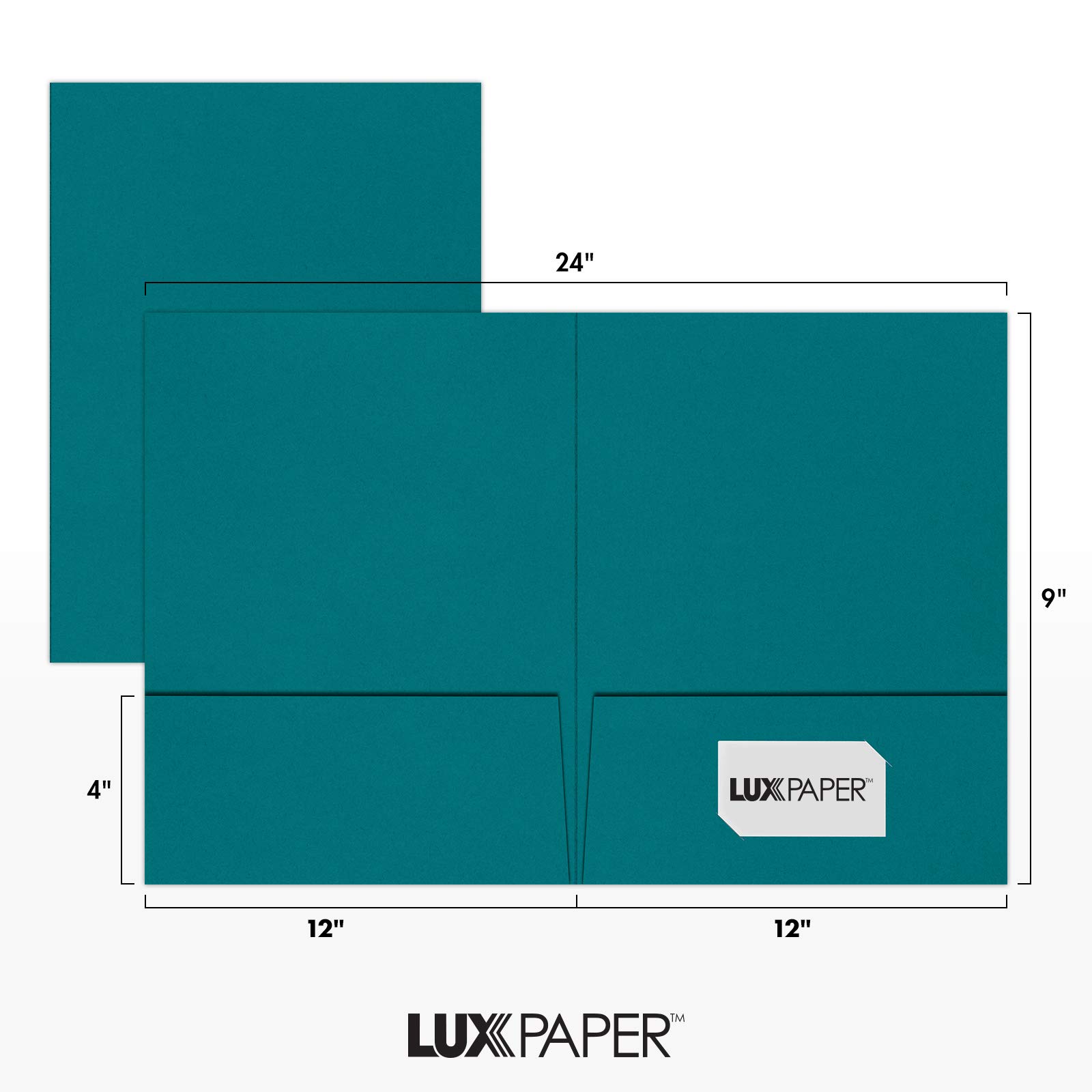 Premium 9x12 Presentation Folders - 100lb Teal Cardstock with 2 Pockets, Holds 8.5x11 Documents - Professional Office Folders for Reports, Brochures, School Projects - Business & Academic Use (Pack of 50, Teal) - Perfect for Meetings, Client Presentations & Classroom Organization