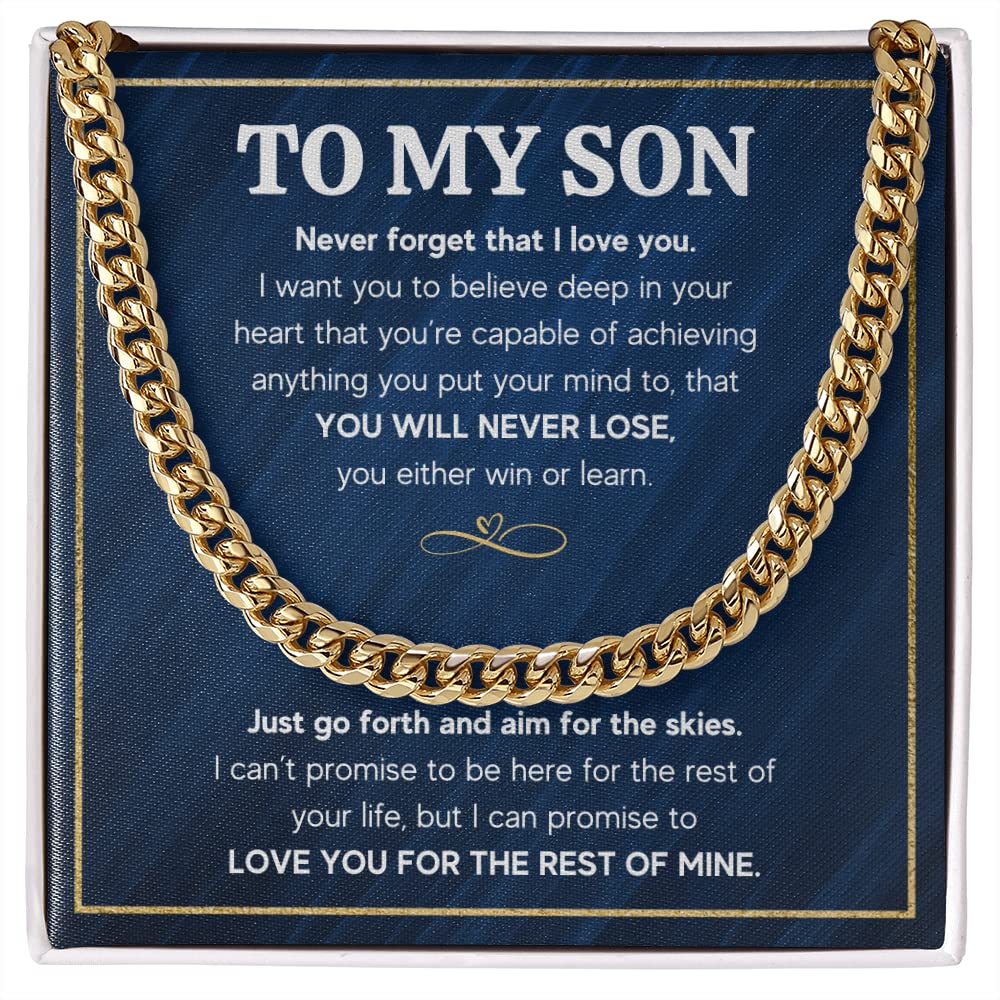 Mom & Son Cuban Link Necklace - Graduation & Christmas Gift for Him