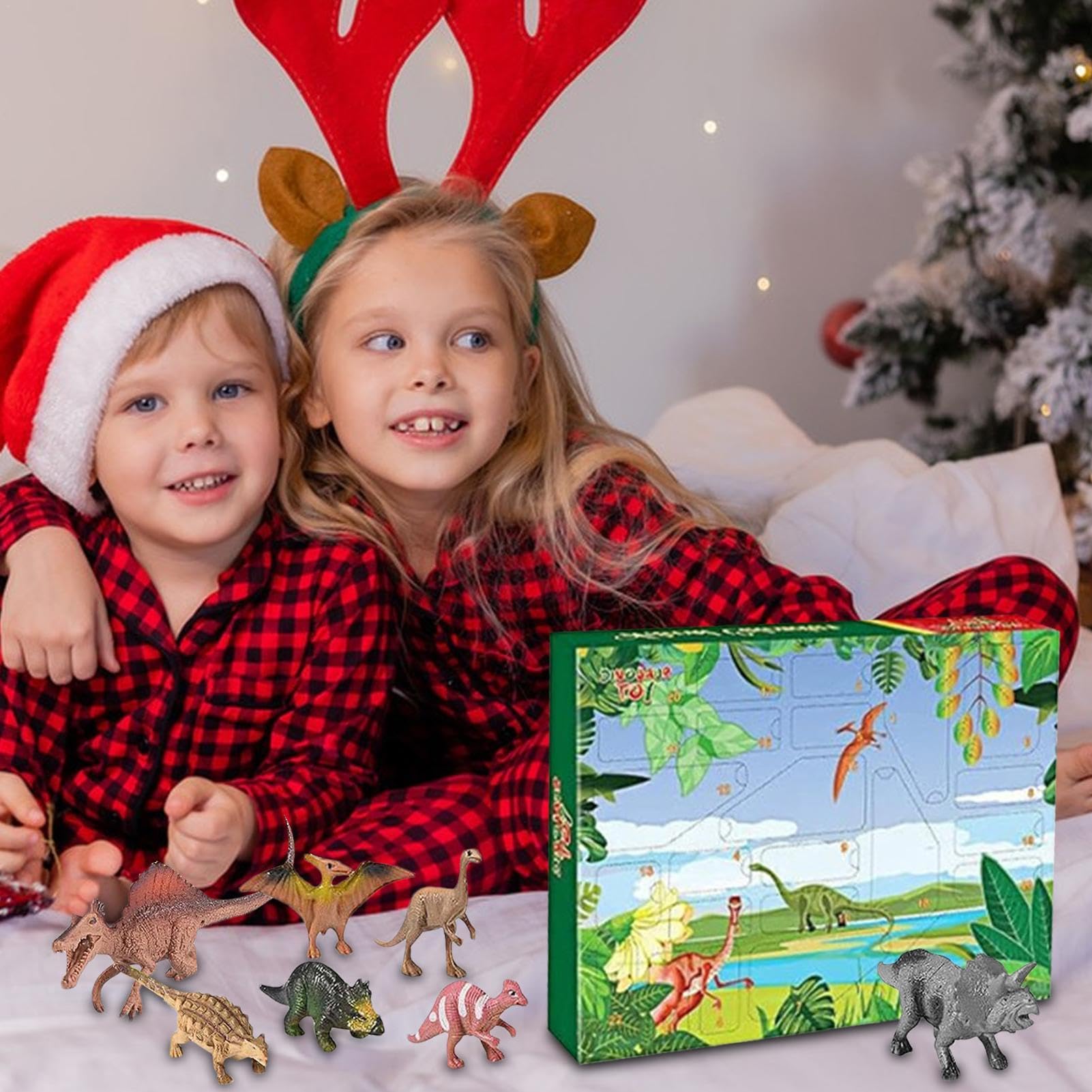 Dinosaur Advent Calendar - 24 Days Christmas Countdown with Dino Toys | Fun Holiday Dinosaur Figurines for Kids | Perfect Christmas Gift for Boys & Girls | Great for Classroom, Stocking Stuffers & Holiday Decorations