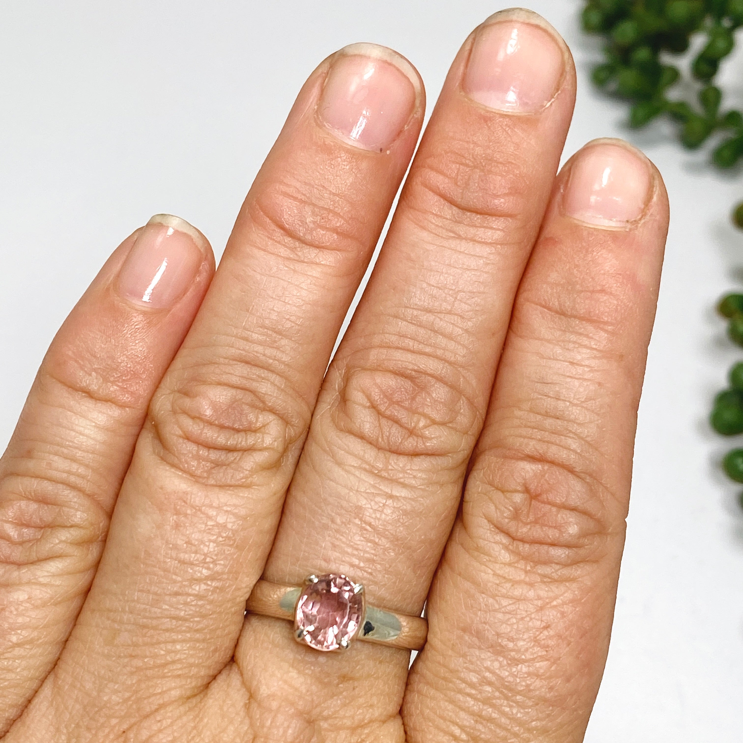 Pink Tourmaline Oval Faceted Ring Size 8.5 - Genuine Gemstone Jewelry for Women, Elegant Engagement & Wedding Gift, Perfect for Anniversary, Valentine's Day & Special Occasions