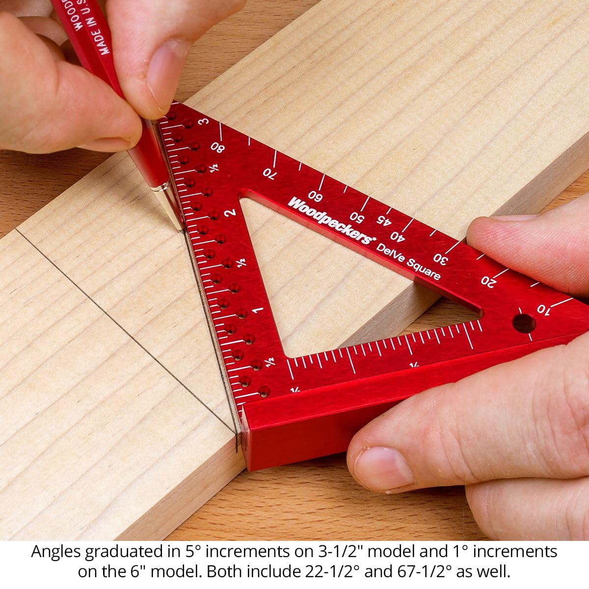 Woodpeckers Delve Square - 10-in-1 Precision Woodworking Layout Tool Set (3.5 & 6 Inch) - Durable Aluminum Carpenter Square for Accurate Measuring & Marking - Perfect for DIY Projects, Furniture Making & Carpentry Work