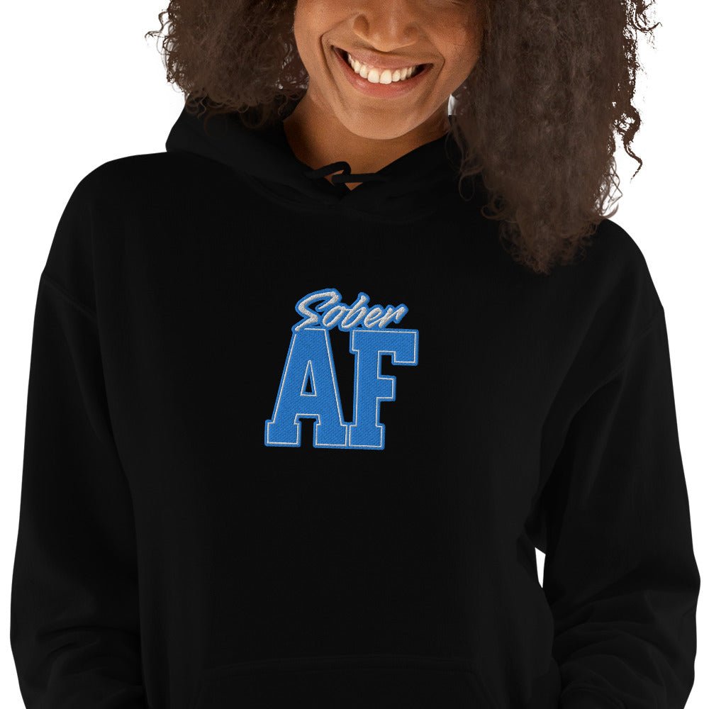 Sober AF Premium Embroidered Unisex Hoodie - Soft Cotton Pullover Sweatshirt for Men & Women | Perfect for Casual Wear, Street Style & Everyday Comfort