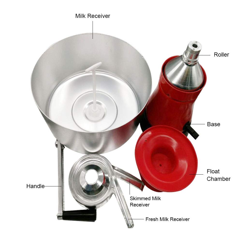 Electric Milk Cream Separator Machine - Lightweight Aluminum Alloy Manual Butter & Cheese Maker for Goat, Sheep & Cow Milk - Perfect for Home Dairy, Farm Use & Small Business Production