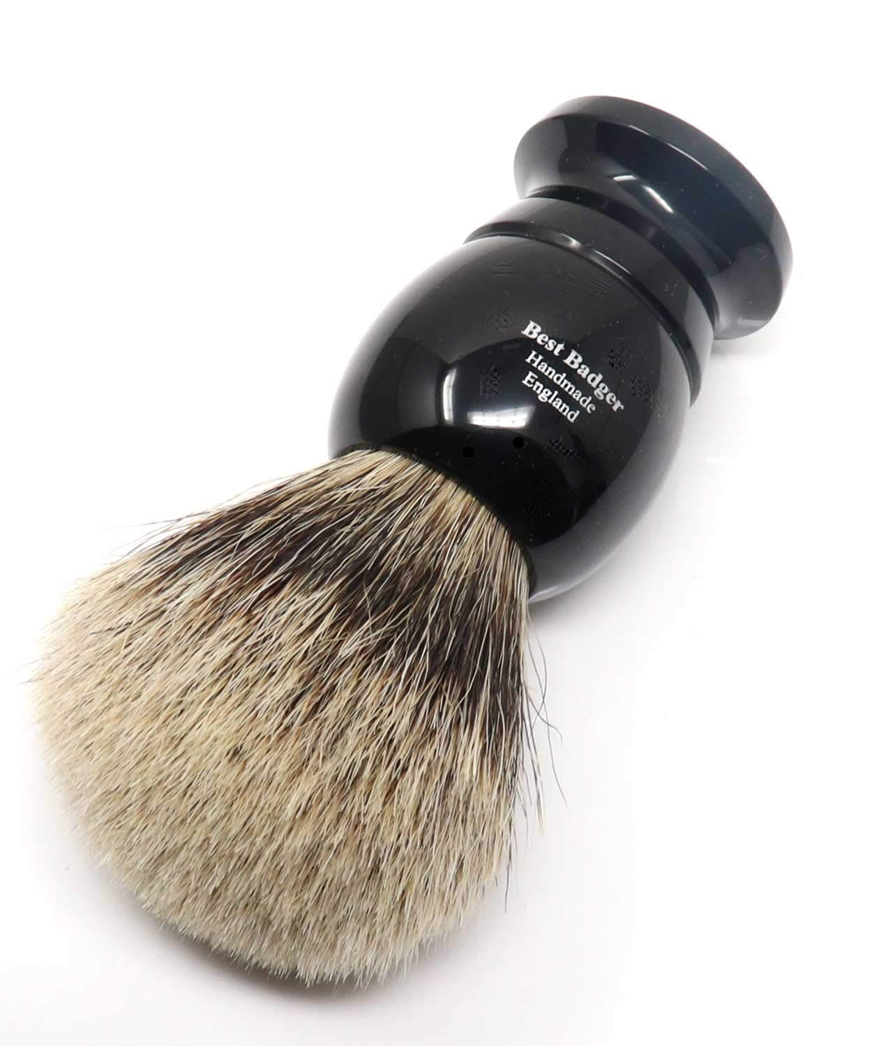 Premium Edwin Jagger Best Badger Shaving Brush with Stand - Extra Large Imitation Ebony Handle for Men - Perfect for Shaving Cream & Soap - Ideal for Wet Shaving Routine & Luxury Grooming Gifts