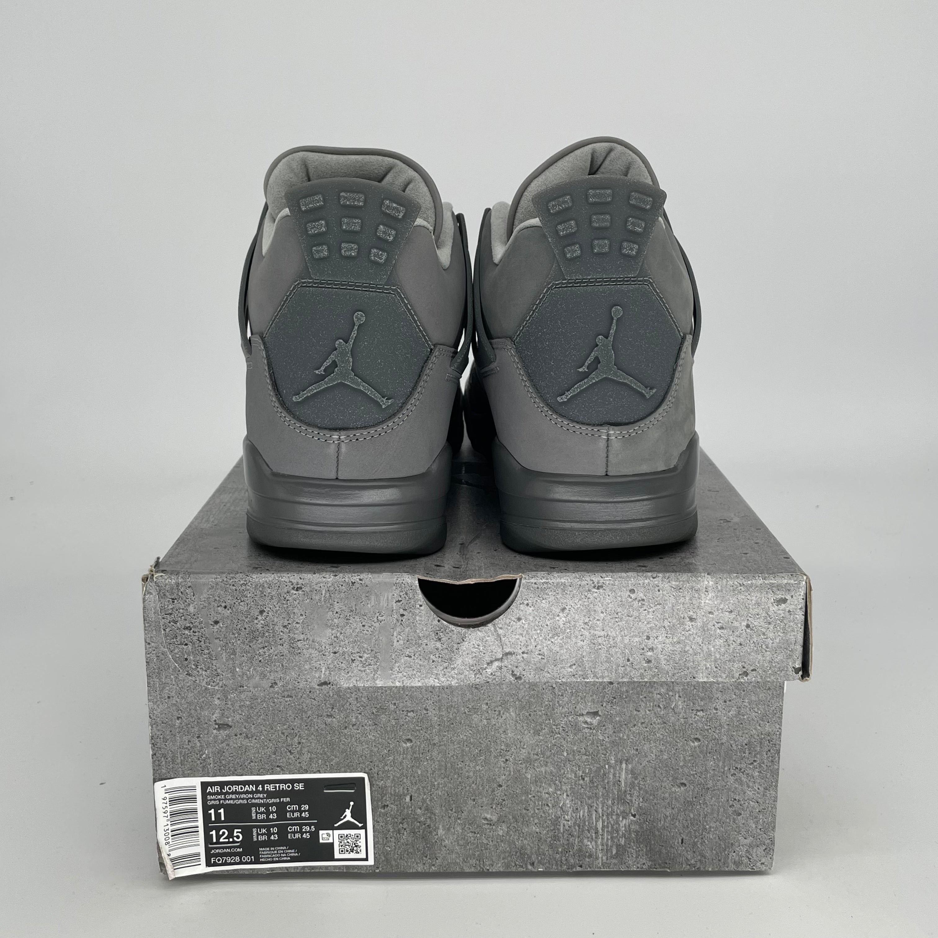 AIR JORDAN 4 WET CEMENT Sneakers - Men's Size 11 & Women's Size 12.5 - Style Code FQ7928-001 - Perfect for Basketball, Streetwear & Sneaker Collection