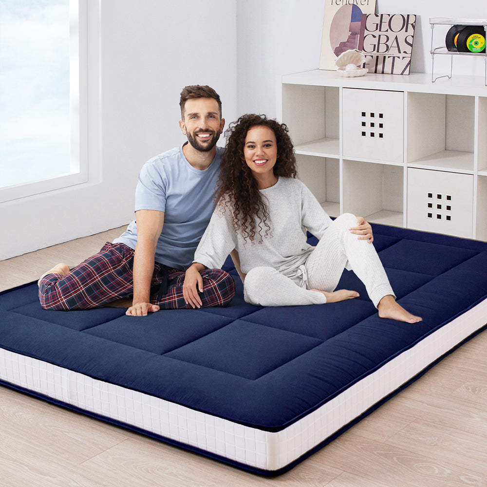 CloudCozy Elite 6-Inch Futon Mattress - Navy Blue Sofa Bed Memory Foam for Small Spaces, Guest Rooms & Dorm Rooms - Comfortable & Supportive Foldable Couch Mattress