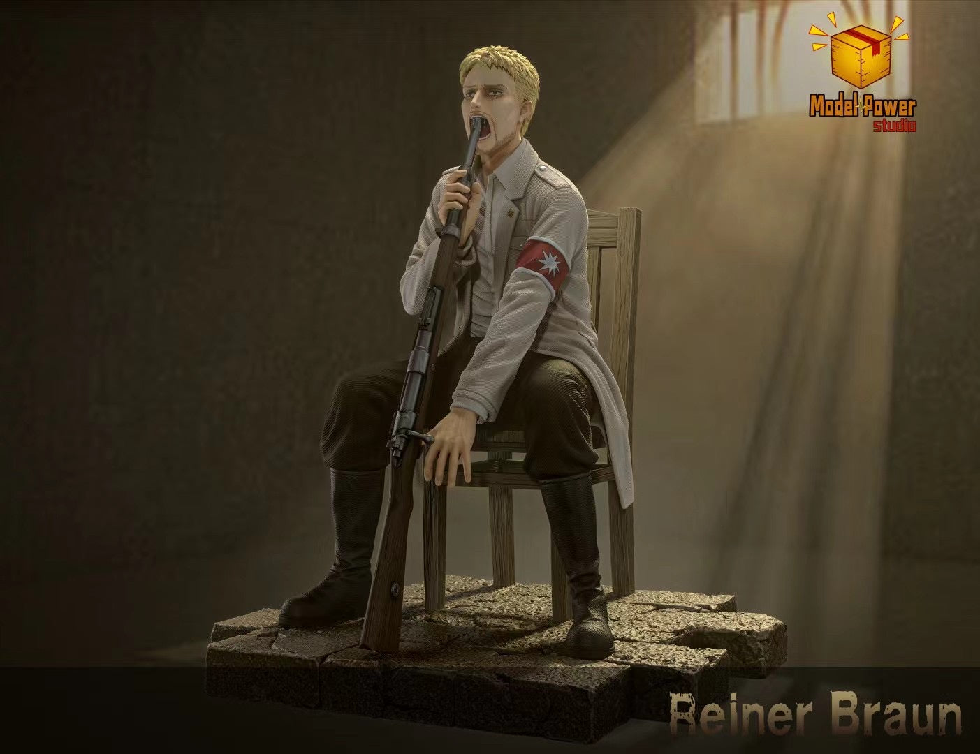 Model Power Studio Reiner Braun Action Figure - Anime Collectible for Attack on Titan Fans | Perfect for Display, Cosplay, and Gift Giving
