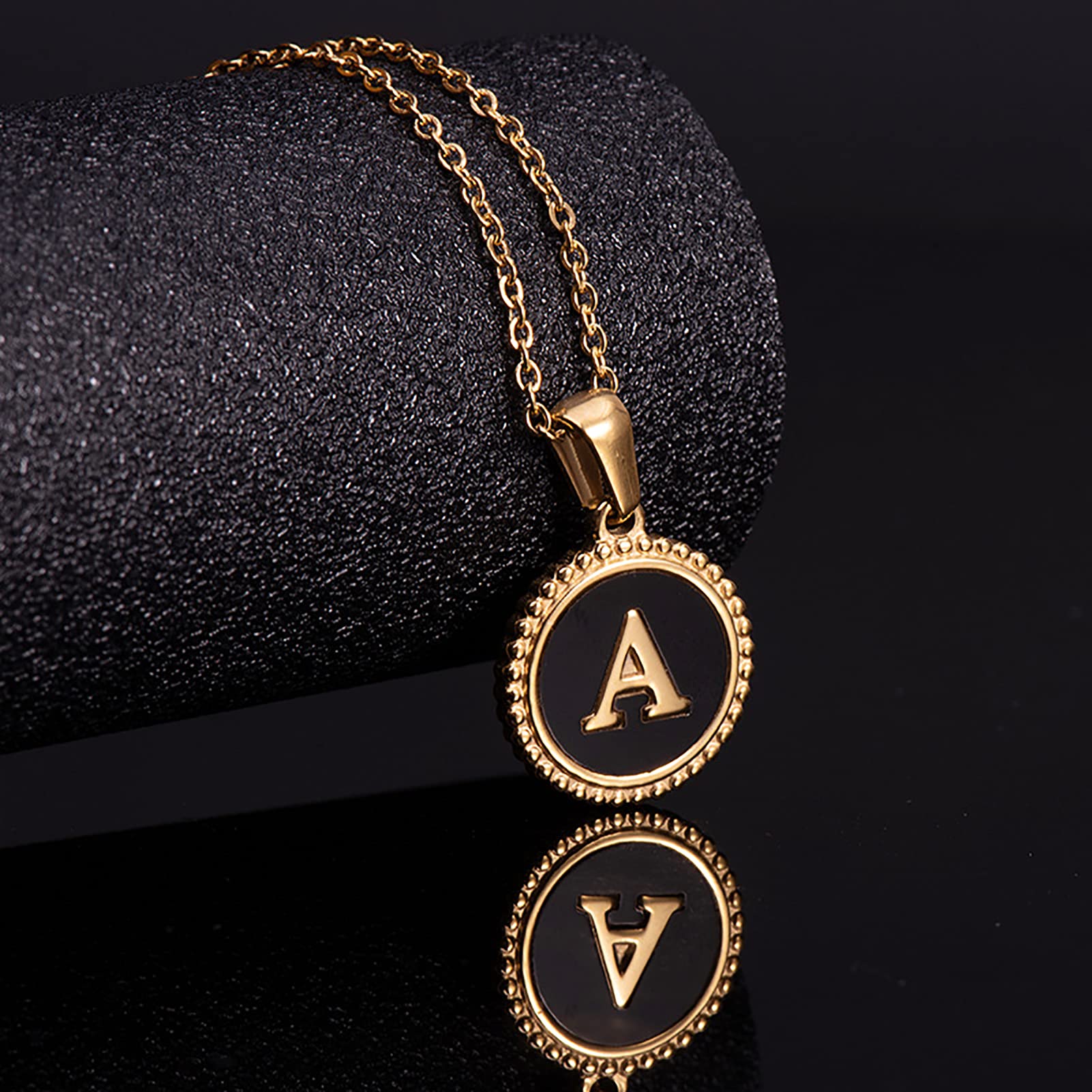 JAJAFOOK A-Z Letter Necklace for Women - Stainless Steel Pendant with Pearl Shell for Gifts | Birthday, Anniversary, Valentine's Day