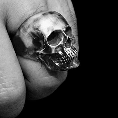 925 Sterling Silver Skull Ring for Men - Gothic Punk Jewelry, Halloween & Christmas Gift, Edgy Fashion Statement for Parties & Everyday Wear