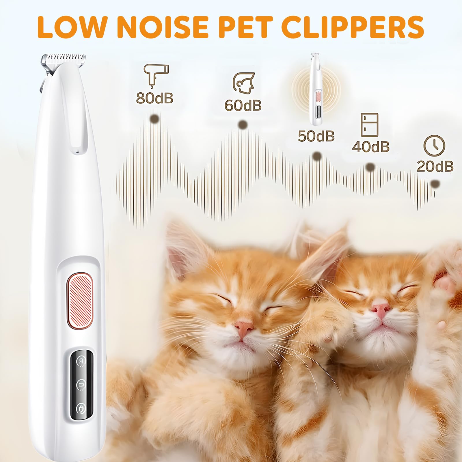 2024 Upgraded Pet Grooming Clippers - Waterproof Rechargeable Trimmer with LED Light for Paws, Face & Ears | Perfect for Home Pet Care