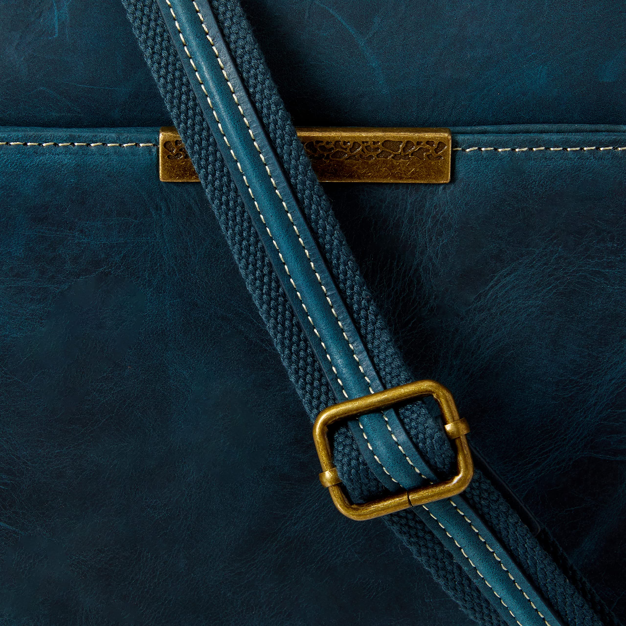 Gun Tote'n Mamas Women's Concealed Carry Crossbody Bag - Distressed Buffalo Leather Organizer (Blue, Medium) | Perfect for Everyday Carry, Travel & Outdoor Activities