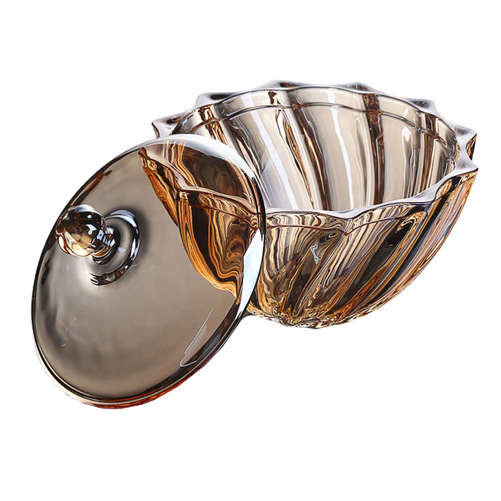 Hemoton Glass Candy Dish with Lid - Clear Covered Candy Bowl, Crystal Candy Jar for Home, Kitchen, Office, Party, Wedding - Perfect for Table Decor, Snack Storage & Gift Giving