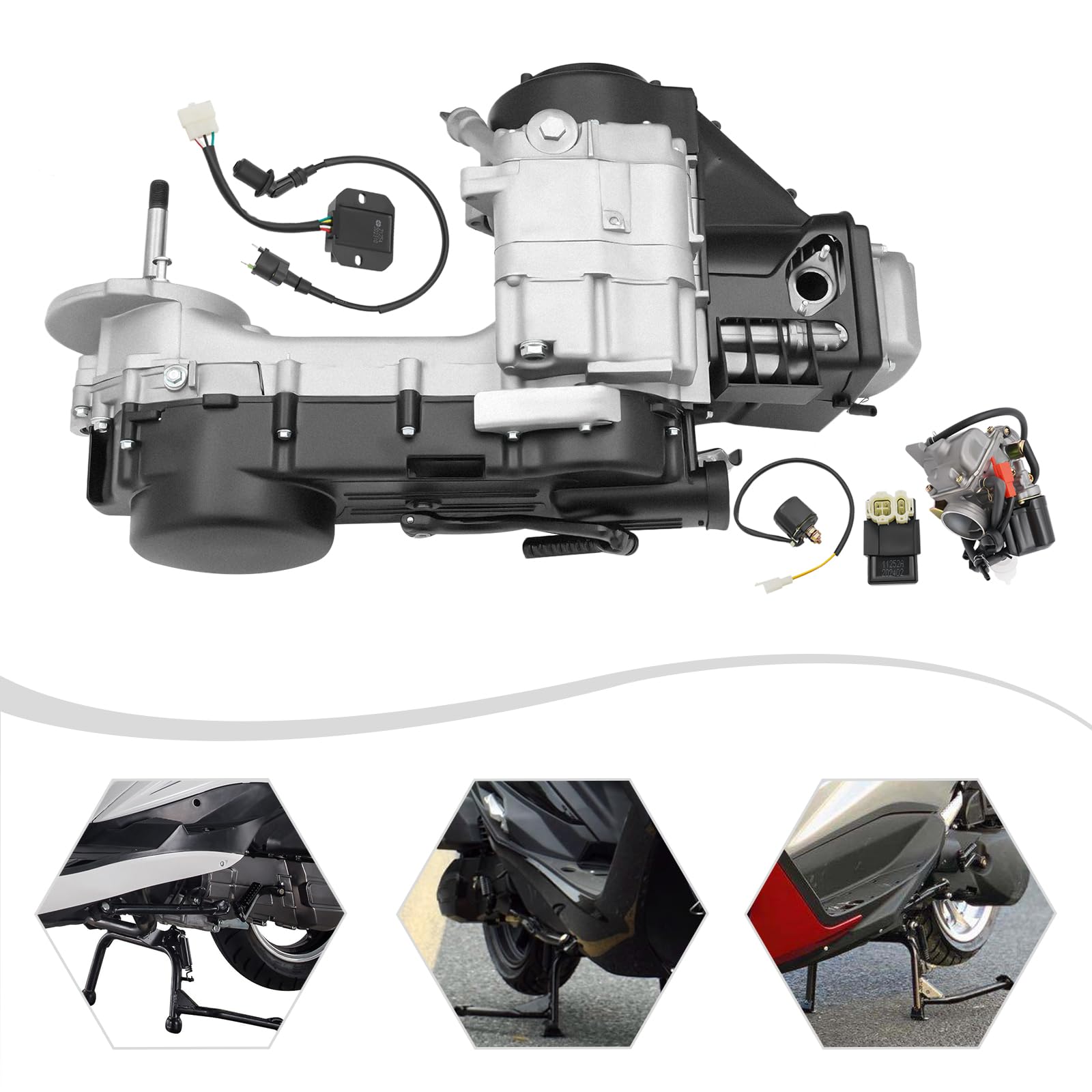 150cc 4-Stroke Engine Kit for Scooters & Go-Karts - GY6 Single Cylinder Motor (110cc-150cc) - Compatible with ATVs, Scooters, and Long Case Applications - Perfect for Racing, Off-Roading & DIY Projects