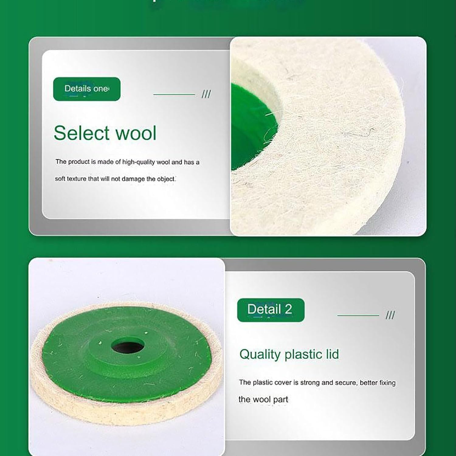 GrindShine Pro Pad - 4 Inch Wool Felt Polishing Wheel Disc for Angle Grinder (6pcs) - High-Performance Buffing & Polishing Kit for Metal, Wood & Automotive Surfaces - Perfect for DIY Projects & Professional Use
