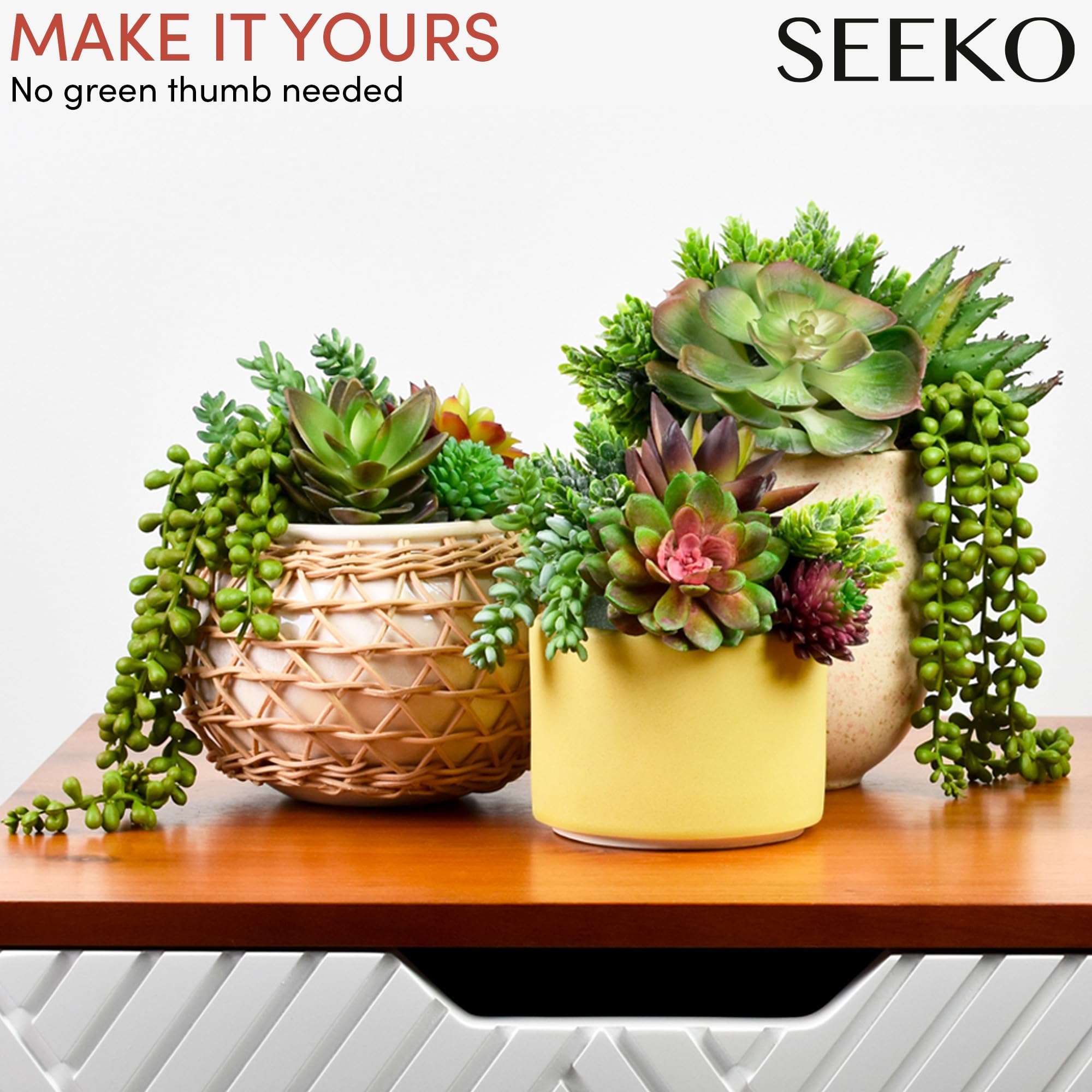 17 Pack Realistic Artificial Succulents Plants - Fake Unpotted Succulent Decor with Premium Stones & Floral Foam Blocks - Perfect for DIY Home Decor, Office Desk, Wedding Centerpieces & Tabletop Arrangements