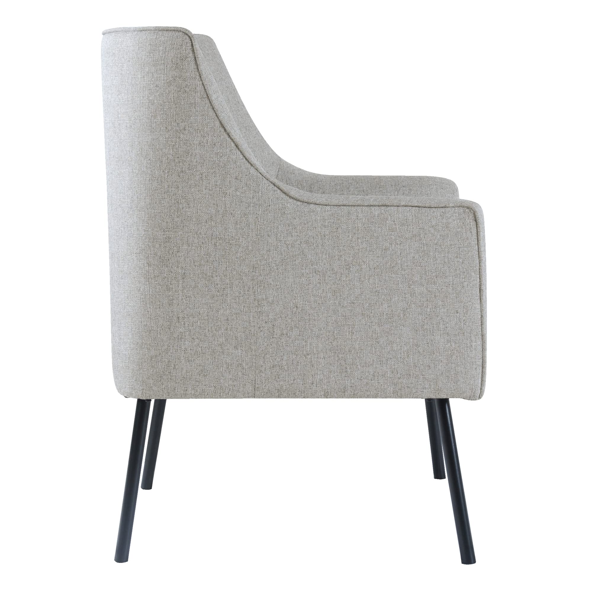 HomePop Modern Accent Chair - Gray Woven Fabric Lounge Chair with Metal Legs for Living Room & Bedroom | Stylish Reading Chair & Single Sofa | Perfect for Small Spaces, Home Office & Cozy Corners