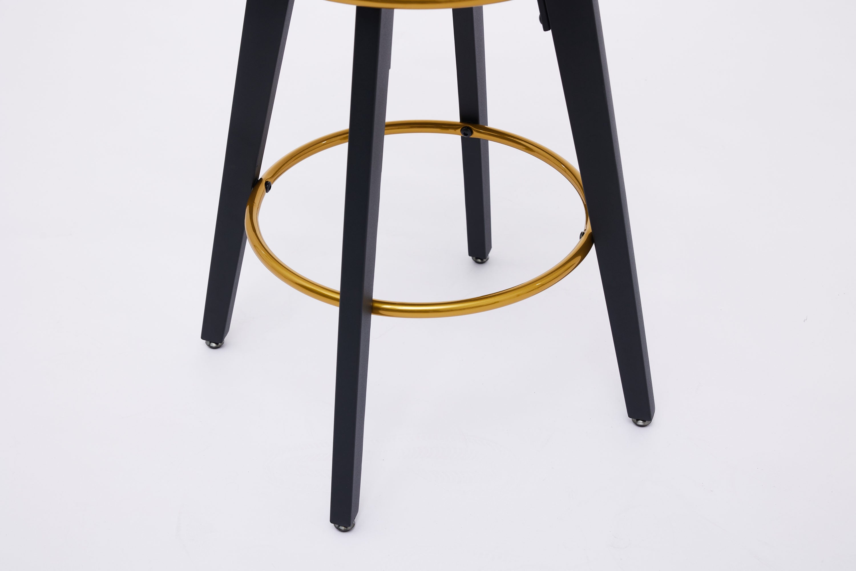 2-Pack Counter Height Bar Stools with 360° Swivel, Upholstered Back & Metal Legs - 26 Inch Seat Height, Velvet Fabric & Gold Footrest - Perfect for Kitchen Islands, Breakfast Bars & Home Decor