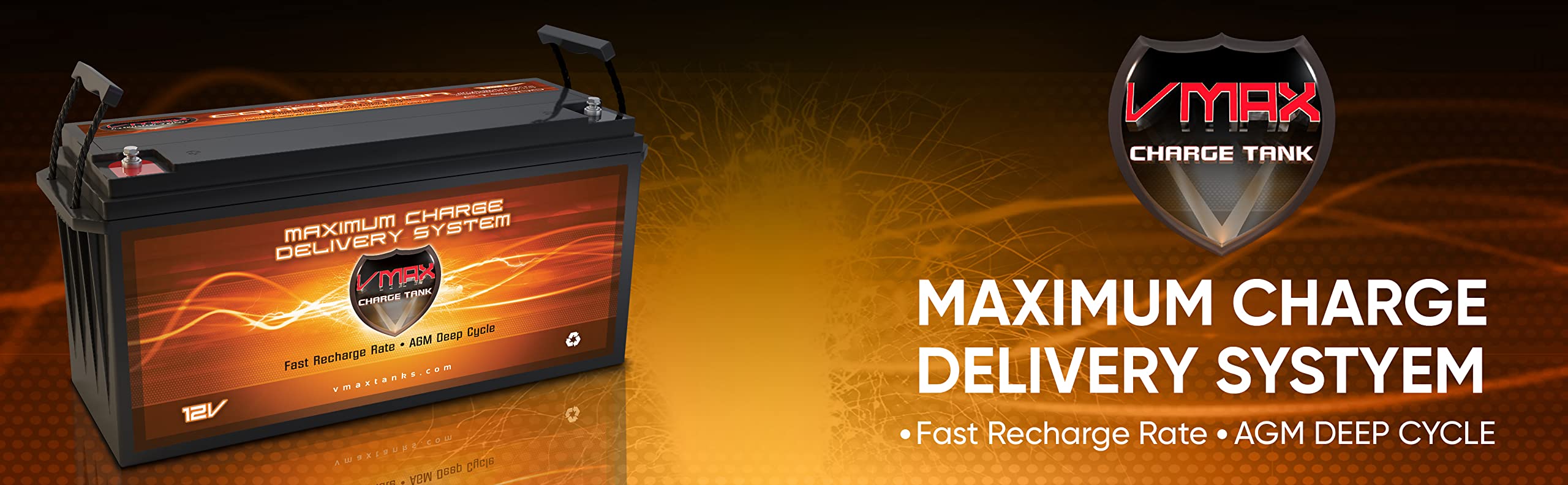 VMAX SOLAR BATTERY SLR200 12V 200Ah AGM Group 4D Deep Cycle Battery for Solar Panel Systems, RV, Marine & Off-Grid Power Backup - Reliable Energy Storage Solution for Home, Camping and Emergency Use