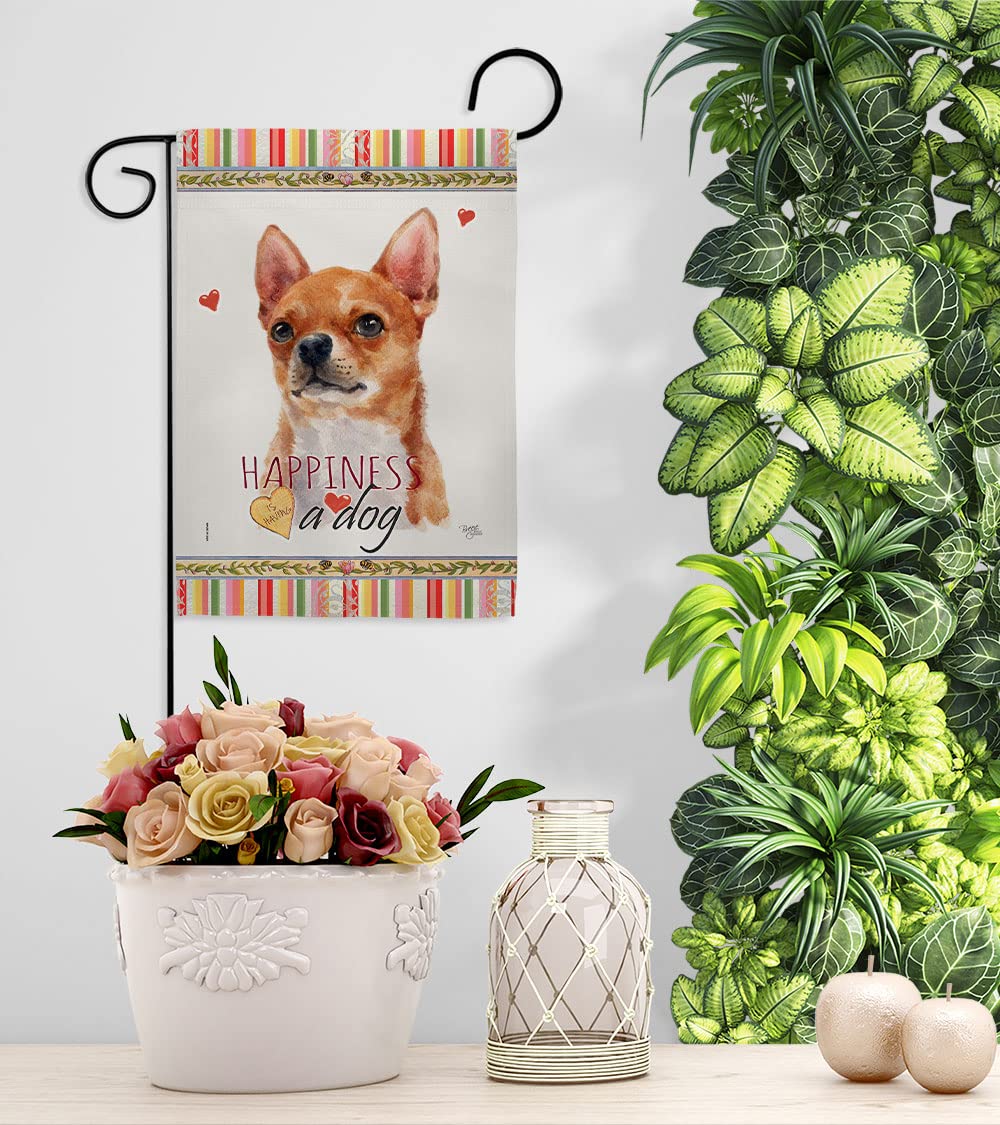 Chihuahua Garden Flag Set with Stand - Double-Sided Dog Decor for Yard & Home