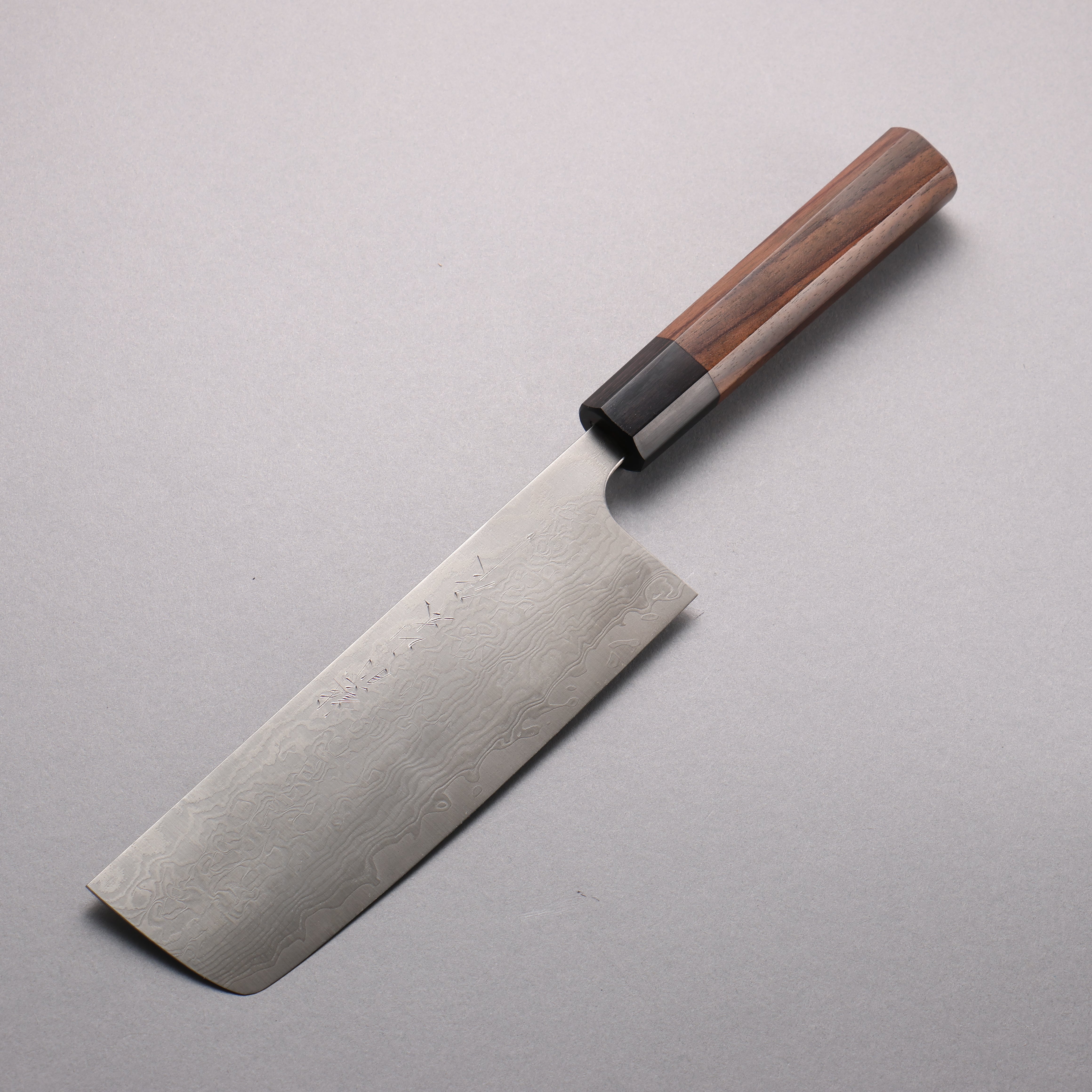 Premium Nao Yamamoto SG2 Damascus Nakiri Knife 165mm - Japanese Rosewood Handle with Black Pakka Wood Ferrule - Perfect for Sushi, Vegetables & Precision Cutting