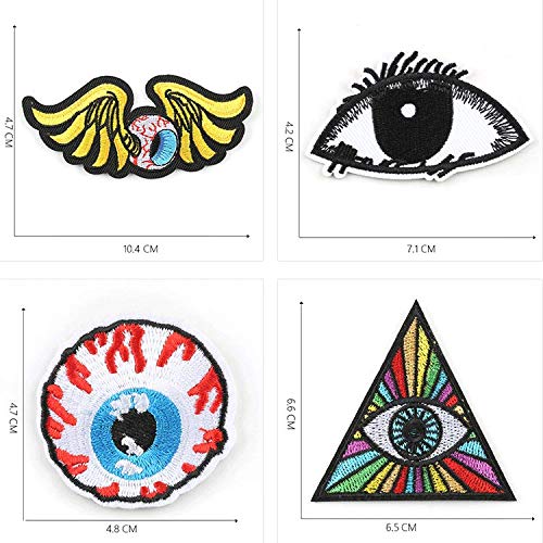 22 Pcs Adhesive Embroidery Eye Patches for Kids Clothing, Shoes & Caps - DIY Sewing Accessories for Children's Fashion & Costume Design (Box Packaging) - Perfect for School Plays, Halloween Costumes & DIY Craft Projects