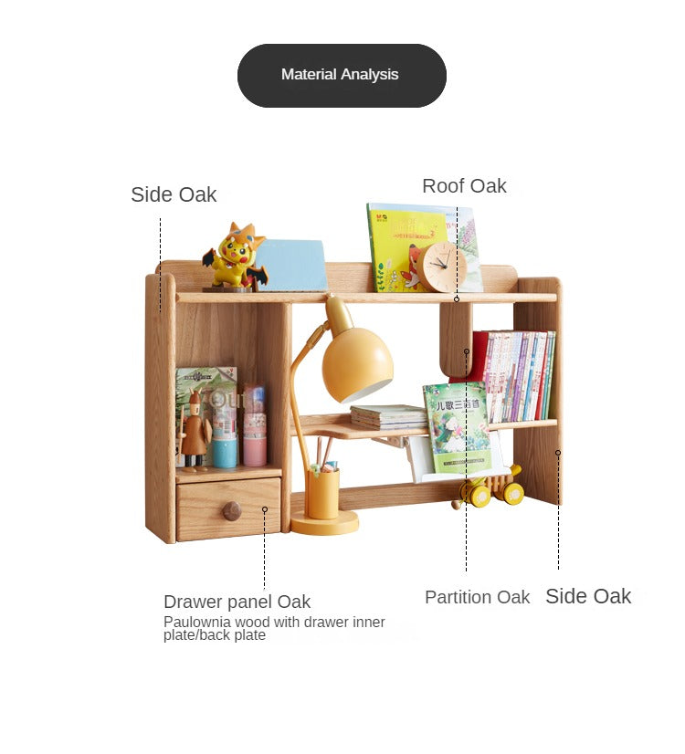Solid Oak & Beech Wood Bookshelf - Sturdy Wooden Shelf for Home, Office & Library - Perfect for Organizing Books, Decor & Storage