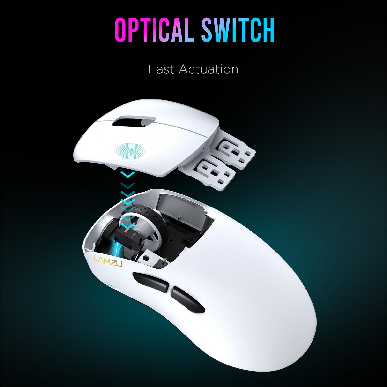 Lamzu Thorn Wireless Gaming Mouse - Ultra Lightweight 52g, Optical Switches, 26000 DPI, Ergonomic Design, Nordic 52840 MCU, PAW3395 Sensor - Black (Perfect for FPS, MOBA & Esports Gaming)