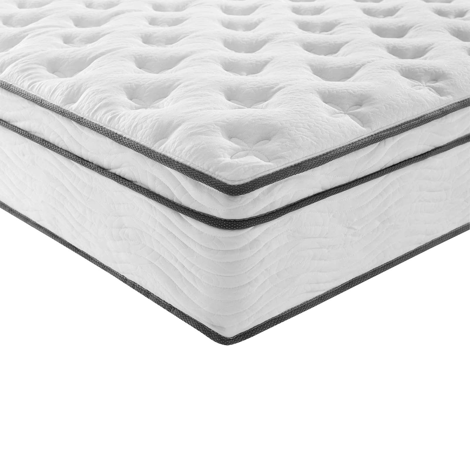 Jenna Innerspring Mattress - Queen Size, Medium Firm Support for Back Pain Relief, Breathable Cool Sleep - Perfect for Bedroom, Guest Room & Apartment
