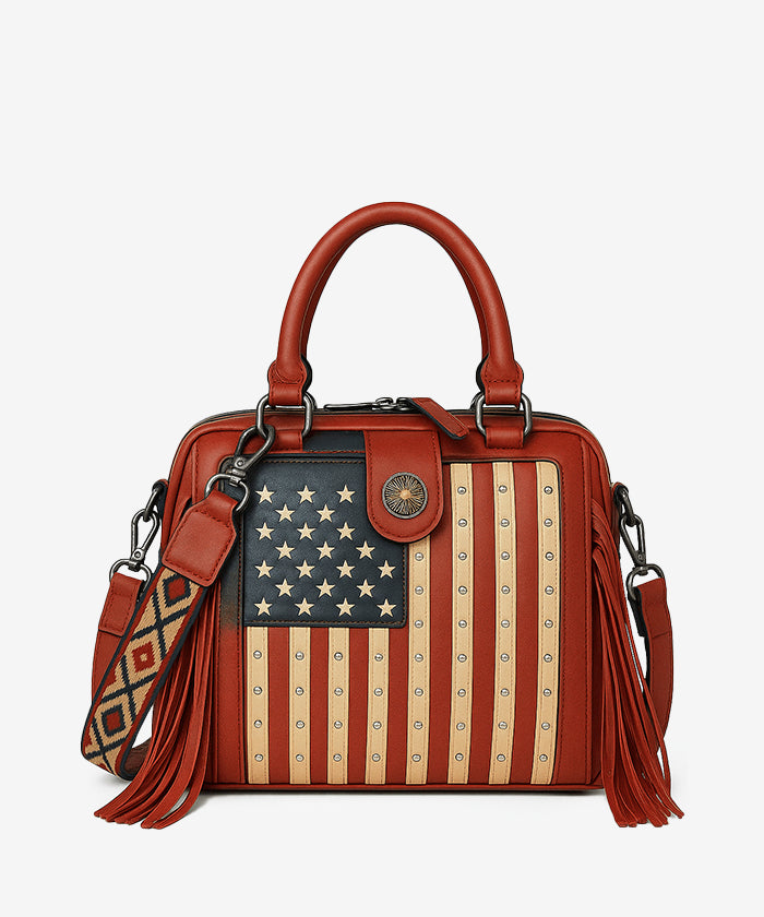 Montana West Liberty Doctor 3 Way Crossbody Bag - Limited Edition Patriotic Fringe Handbag for Women | Perfect for Work, Travel & Casual Outings