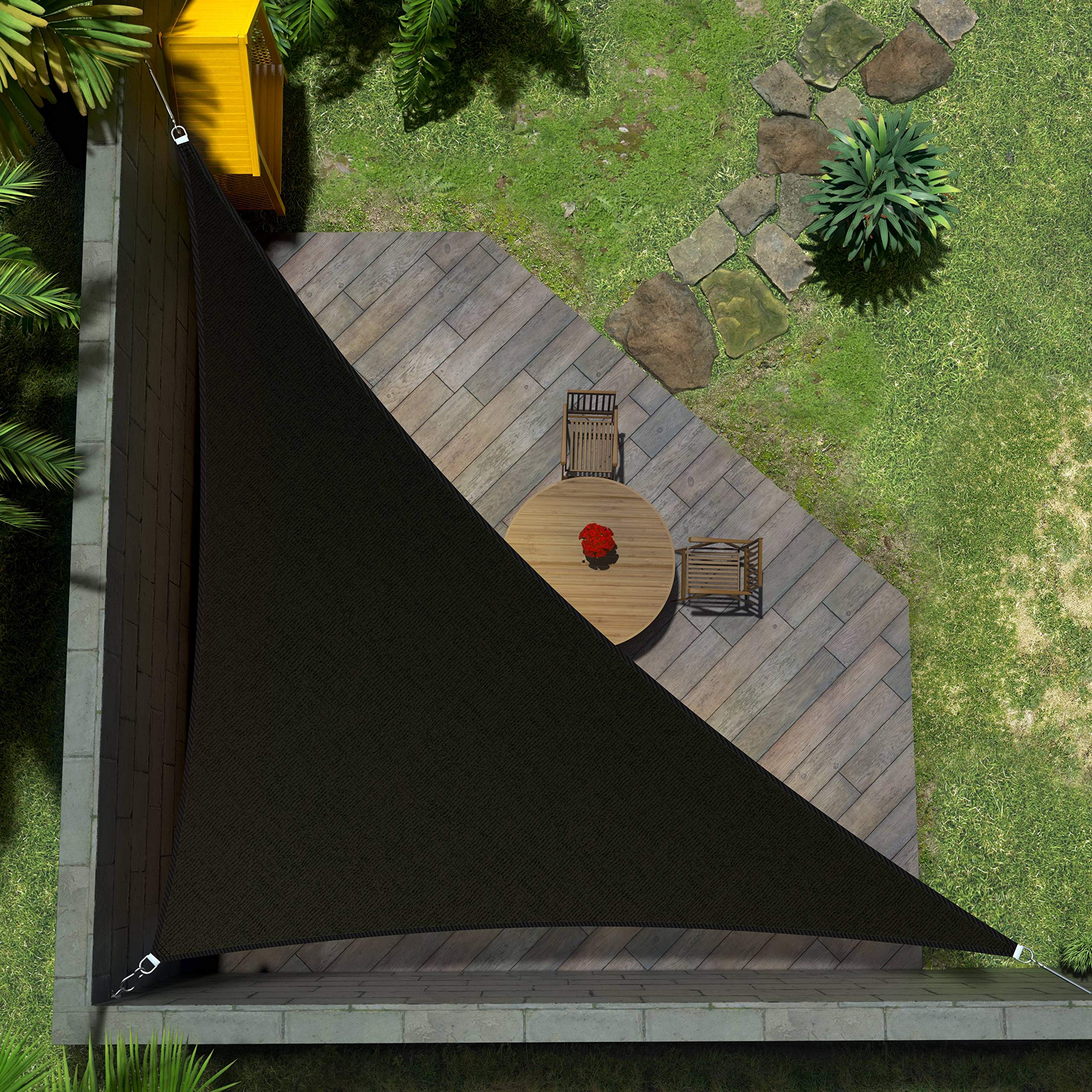 Custom 13' x 13' x 18.4' Black Right Triangle Sun Shade Sail - 95% UV Block Outdoor Canopy Awning with Water & Air Permeable Fabric for Patio, Pool, Garden - Commercial & Residential Use (Custom Sizes Available)