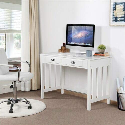 AlphaBaby Writing Desk - Home Study Office Computer PC Table with Storage, 4 Drawers & Shelf - Perfect for Kids Room, Homeschooling & Small Space Workstation