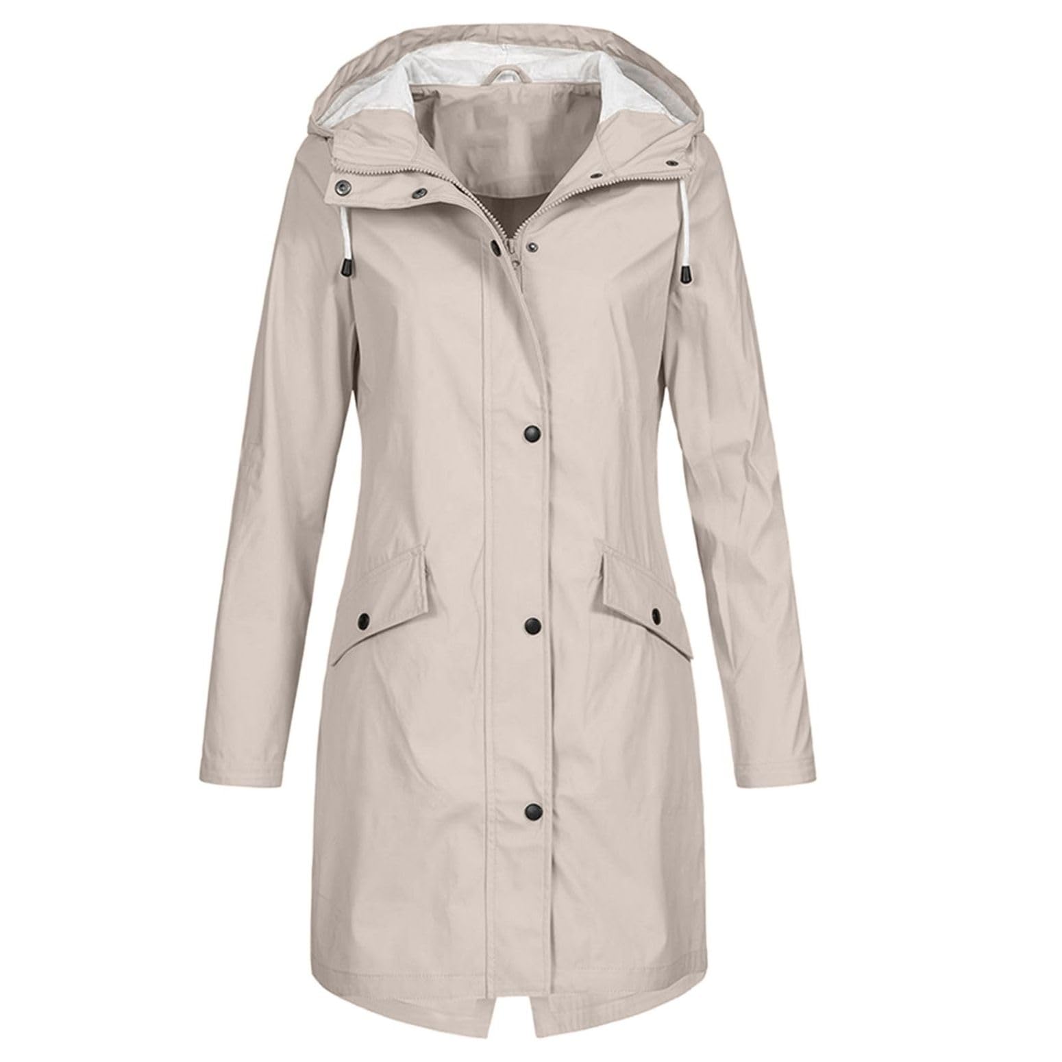 Women's Lightweight Waterproof Rain Jacket with Hood - Long Sleeve Full Zip Anorak Coat for Spring & Fall | Perfect for Hiking, Commuting & Outdoor Activities