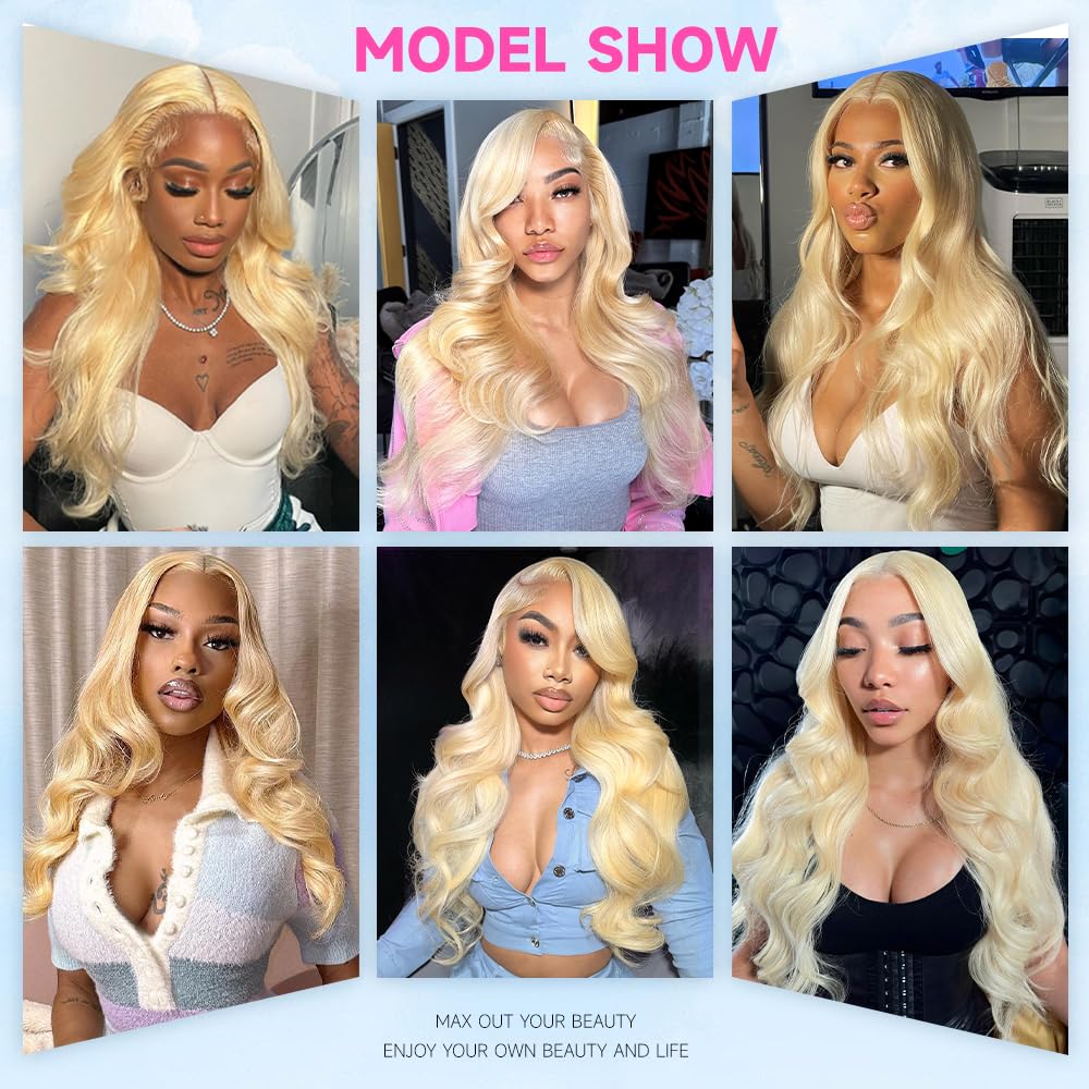30 Inch 613 Blonde Human Hair Lace Front Wig - 13x6 HD Lace Frontal, 200% Density, Pre-Plucked Body Wave, Glueless Design for Daily Wear & Special Occasions