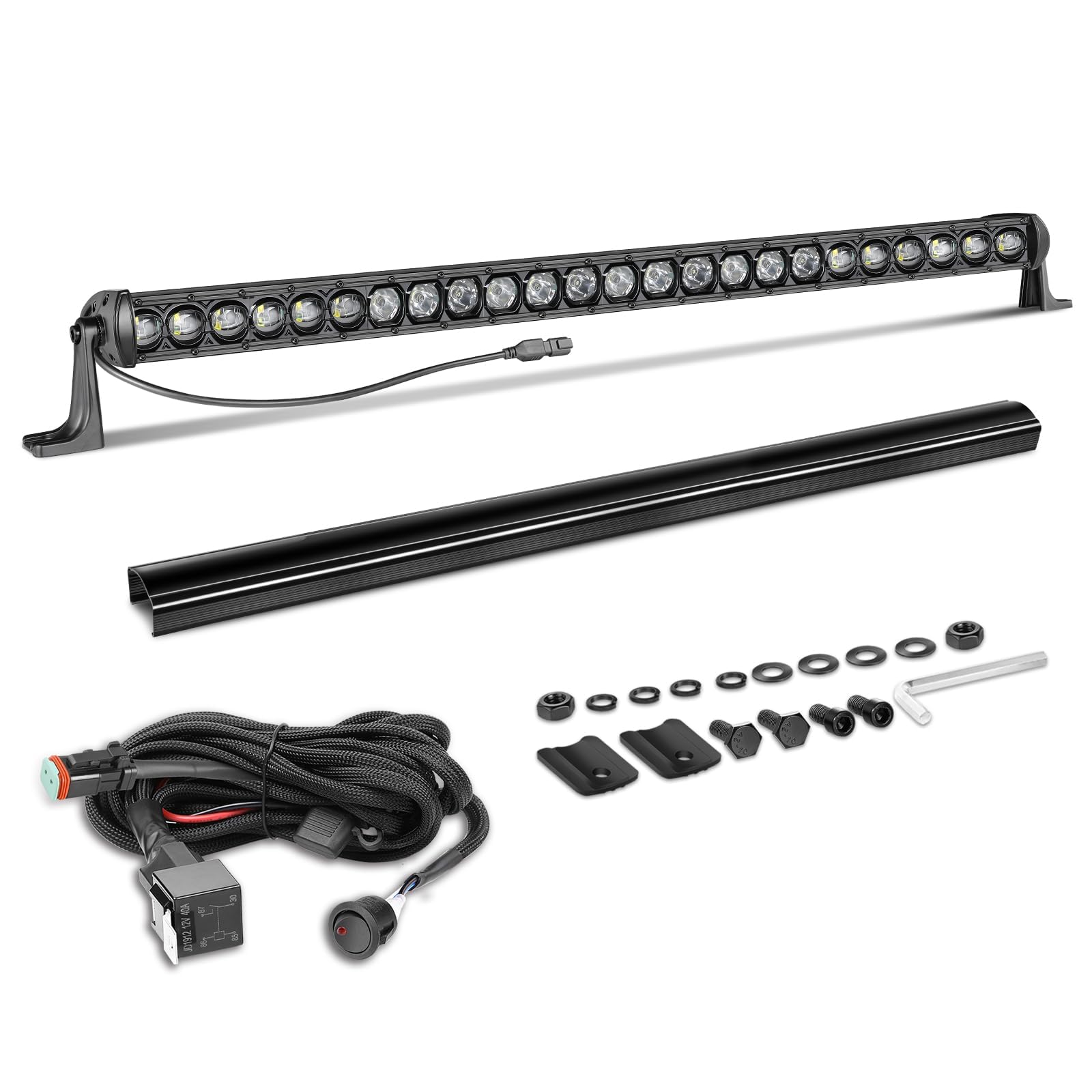 50 Inch Triple Row LED Light Bar with 30 Inch Single Row Light Bar - High Power Off-Road Lighting for Trucks, Jeeps & ATVs - Perfect for Night Driving, Camping & Outdoor Adventures