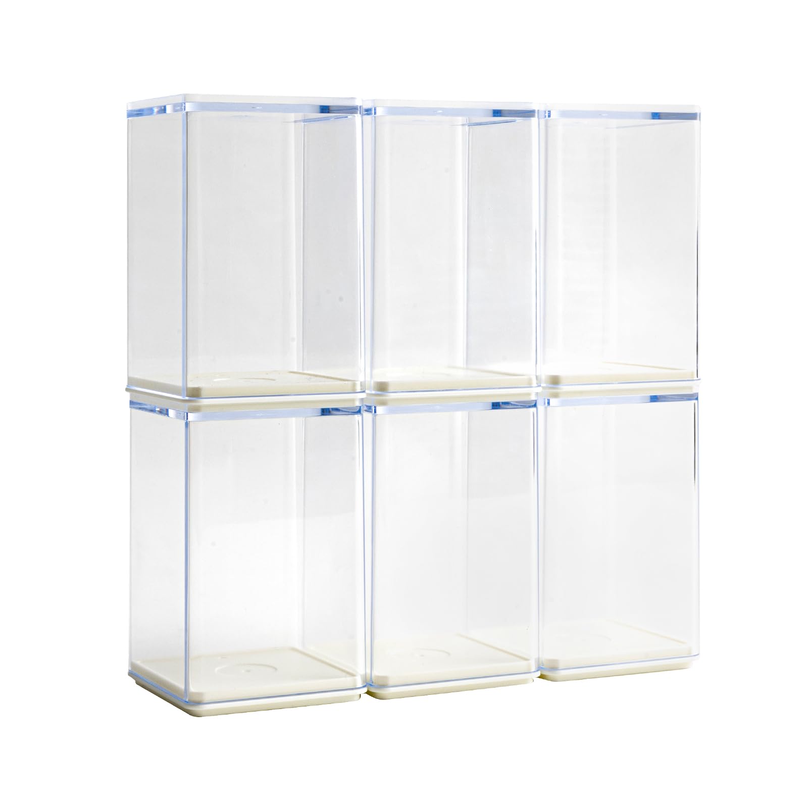 6-Piece Clear Acrylic Display Case for Collectible Figures - Stackable Dustproof Organizer Box for Lego, Pop Mart & Action Figures - Perfect for Home Decoration, Toy Storage & Collection Showcase