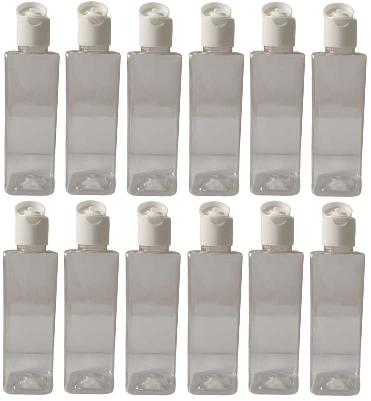 200ml Clear Plastic Empty Squeeze Bottles - Pack of 12 | Leak Proof Travel Containers for Cosmetics, Liquids & Toiletries | Perfect for DIY, Salon, Travel & Home Organization