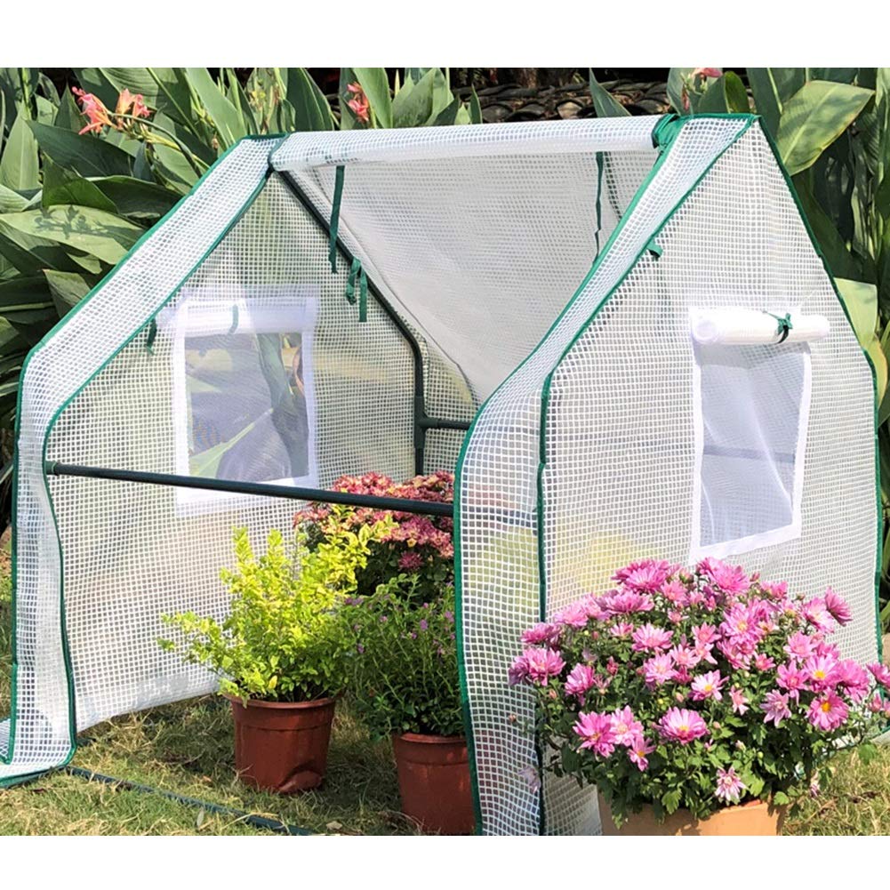 Portable Walk-in Plastic Greenhouse - Rainproof, Anti-Snow & Dust-Proof Grid Design for Patio, Tomatoes & Plants (3 Sizes: 90x90x90cm, White) - Perfect for Home Gardening, Backyard Greenhouses & Urban Farming
