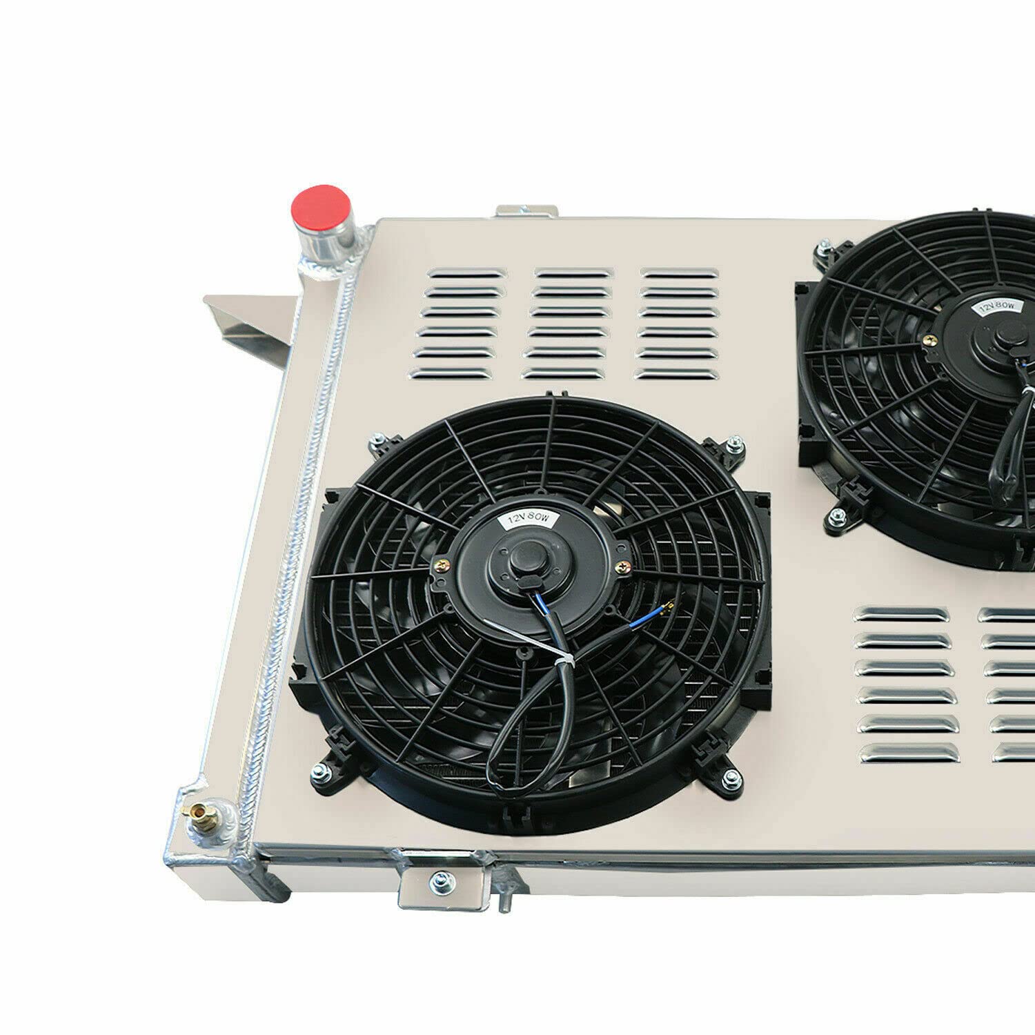 1989-1993 Dodge D250 D350 W250 W350 5.9L Cummins Diesel MT 3-Row Aluminum Radiator with Shroud, Fan & Relay Kit - Heavy Duty Cooling Upgrade for Towing, Off-Road & High-Performance Applications