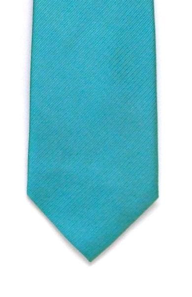 LA Smith Plain Aqua Silk Necktie for Men - Elegant Formal Business Tie for Weddings, Office & Special Occasions