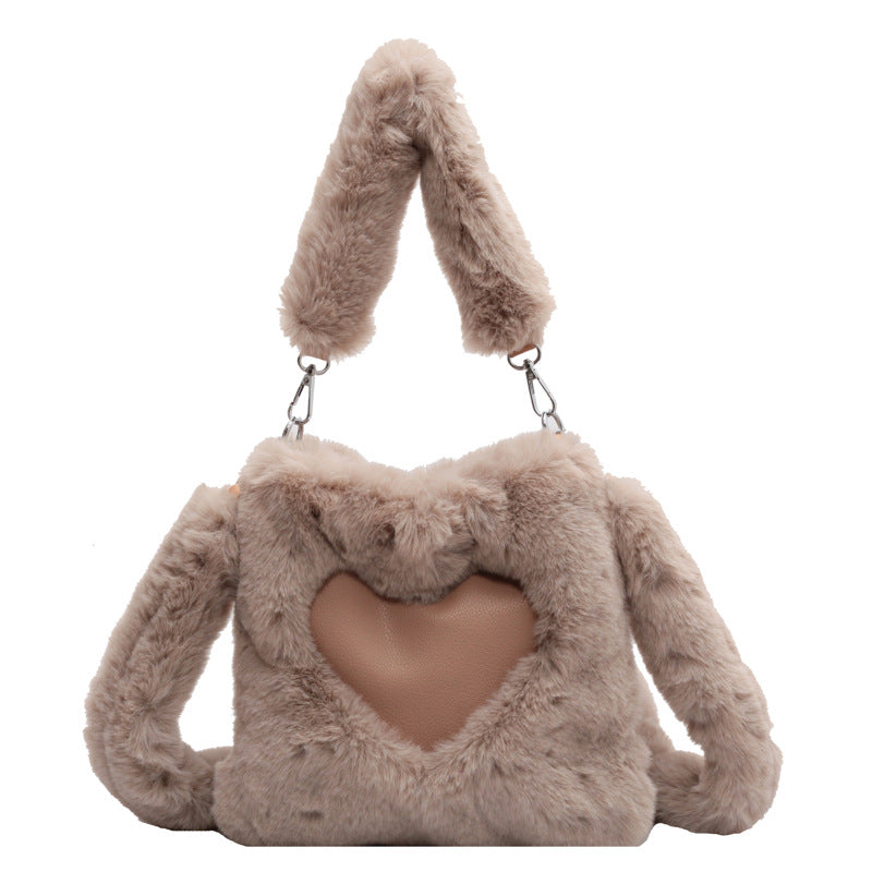 Cozy Winter Plush Shoulder Bags for Women - Soft Faux Fur Handbags for Daily Use, Work, and Evening Out