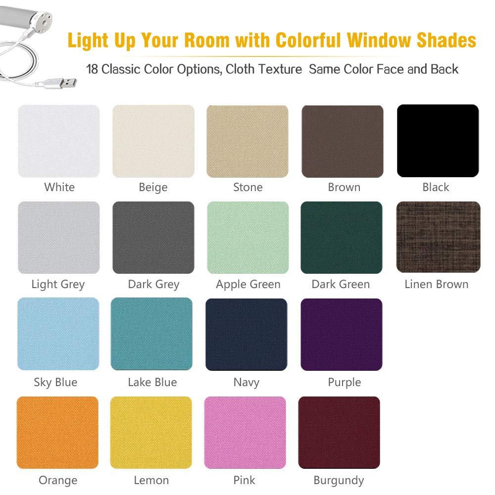 Yin Yang Motorized Window Blinds - Purple Remote Control Roller Shades with Wireless & Rechargeable Features | Light Filtering & UV Protection for Home, Office, Kitchen | Perfect for Living Rooms, Bedrooms & Patio Doors