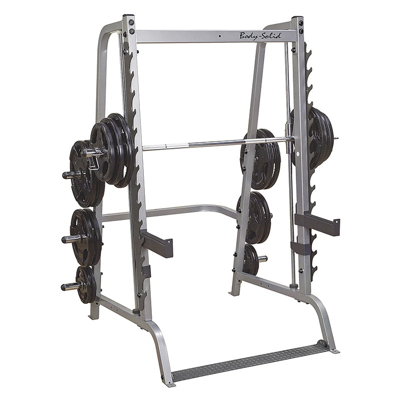 BodySolid Series 7 Smith Machine and Half Rack - Commercial Gym Equipment for Home & Professional Strength Training - Perfect for Squats, Bench Press & Weightlifting Workouts