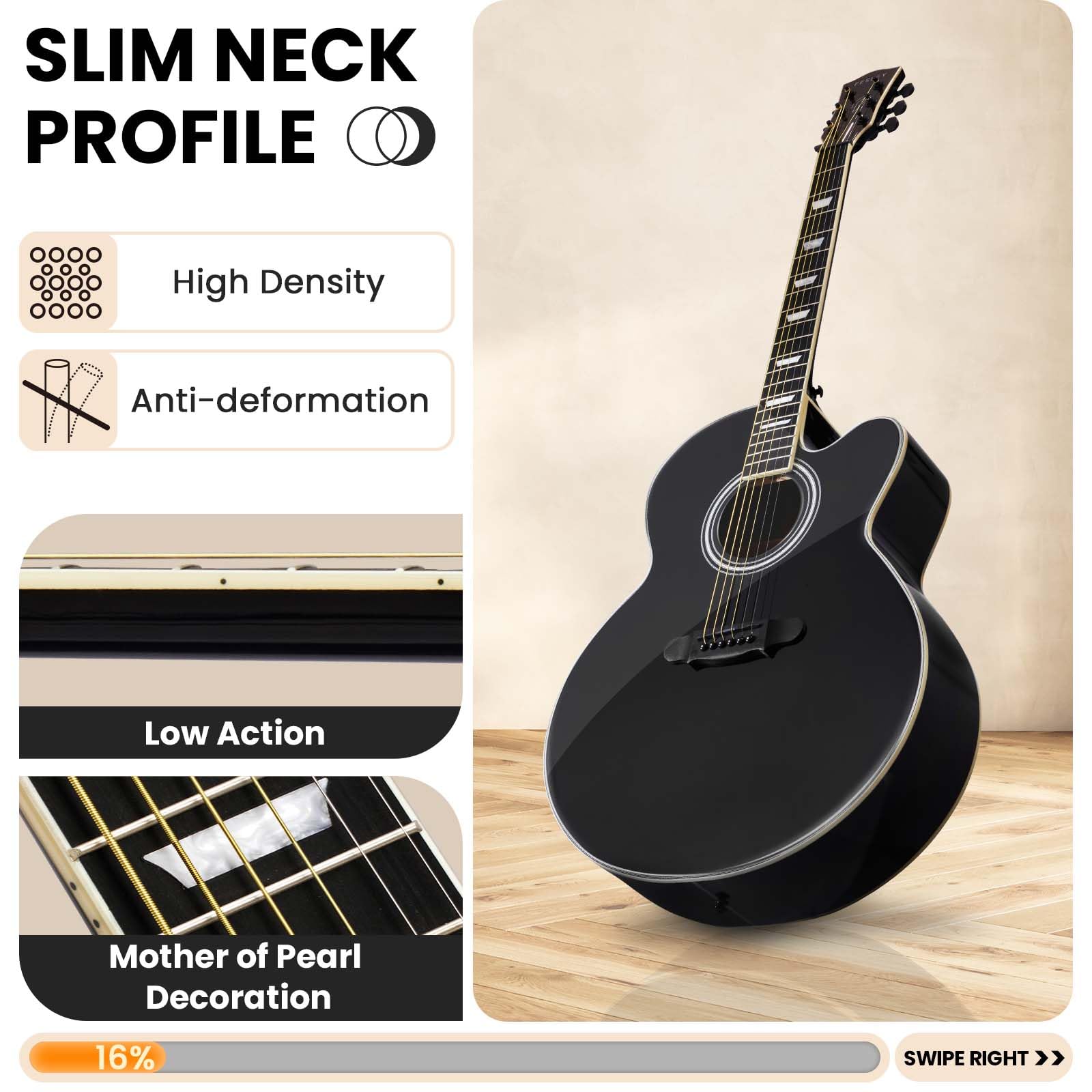 Fesley Jumbo Cutaway Acoustic Guitar - 42