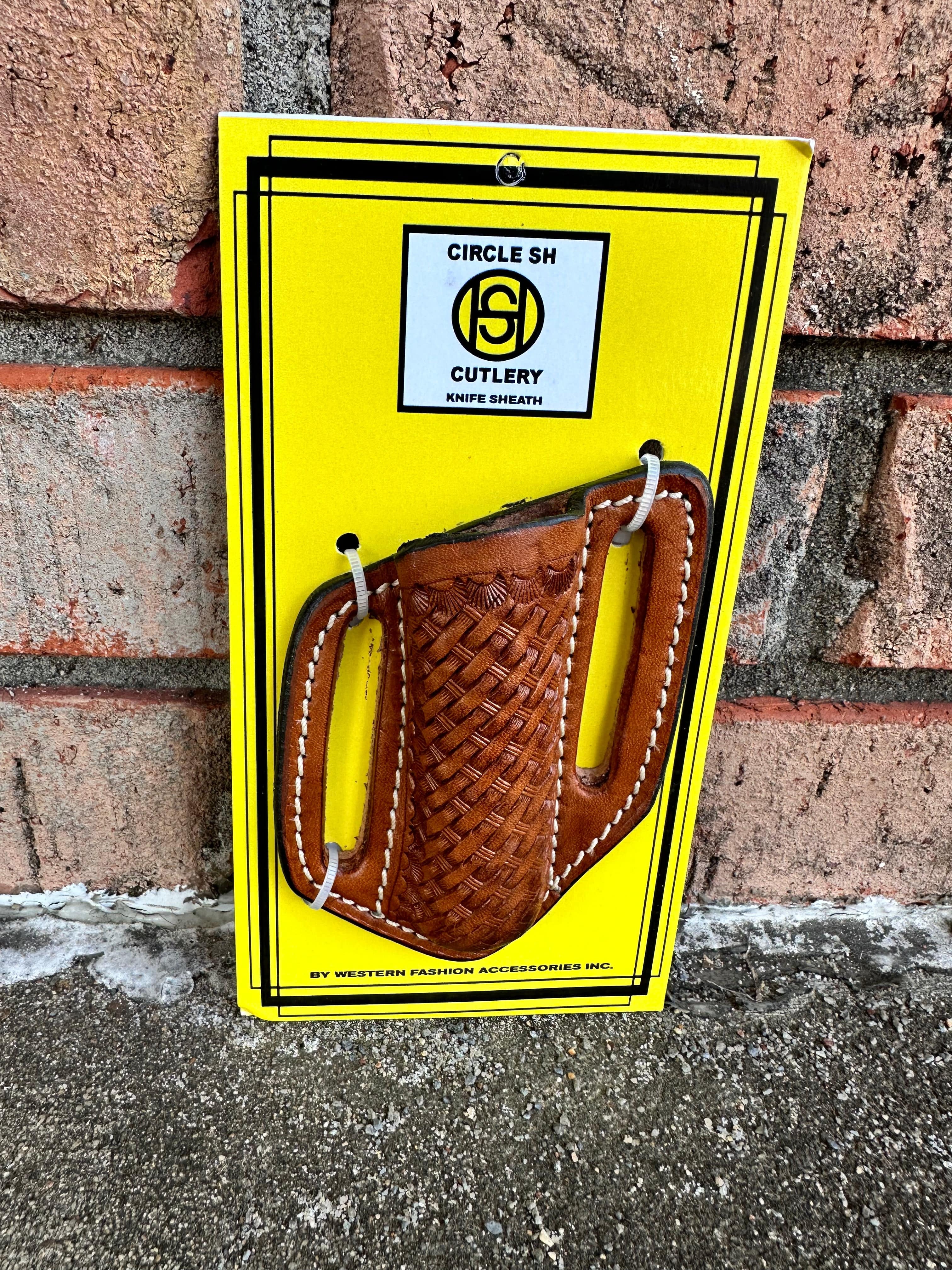 Circle SH Basketweave Knife Sheath for IK 10 - Durable Leather Knife Holder for Hunting, Camping & Outdoor Adventures