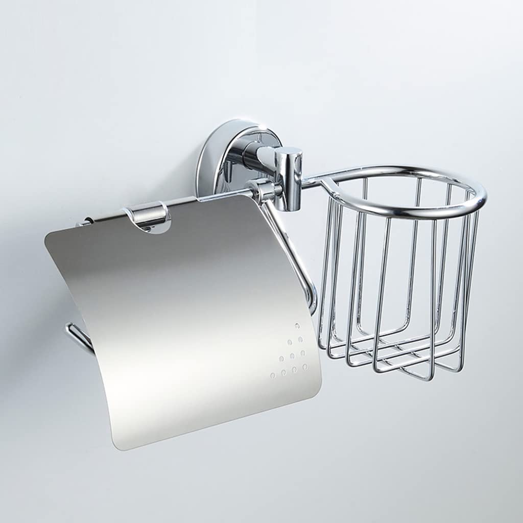 Waterproof Wall-Mounted Toilet Paper Holder Rack - Multifunctional Bathroom Tissue Storage Organizer with Strong Adhesive for Bathroom, Kitchen, RV & Office Use