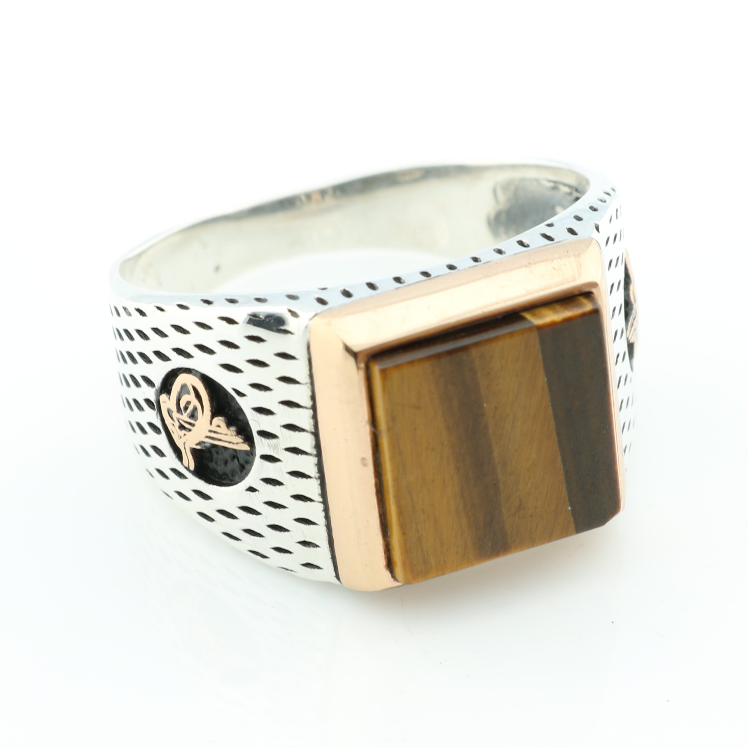925K Sterling Silver Tiger Eye Ottoman Men's Ring for Gifts, Wedding & Fashion Jewelry - AKR K4S