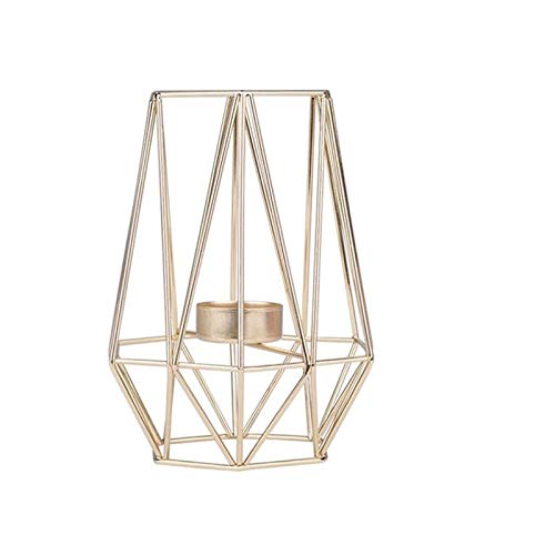 Geometric Metal Tea Light Candle Holder - Elegant Wedding & Party Decor for Home, Table Centerpiece (Color: Black) | Perfect for Romantic Dinners, Holiday Decorations & Special Events