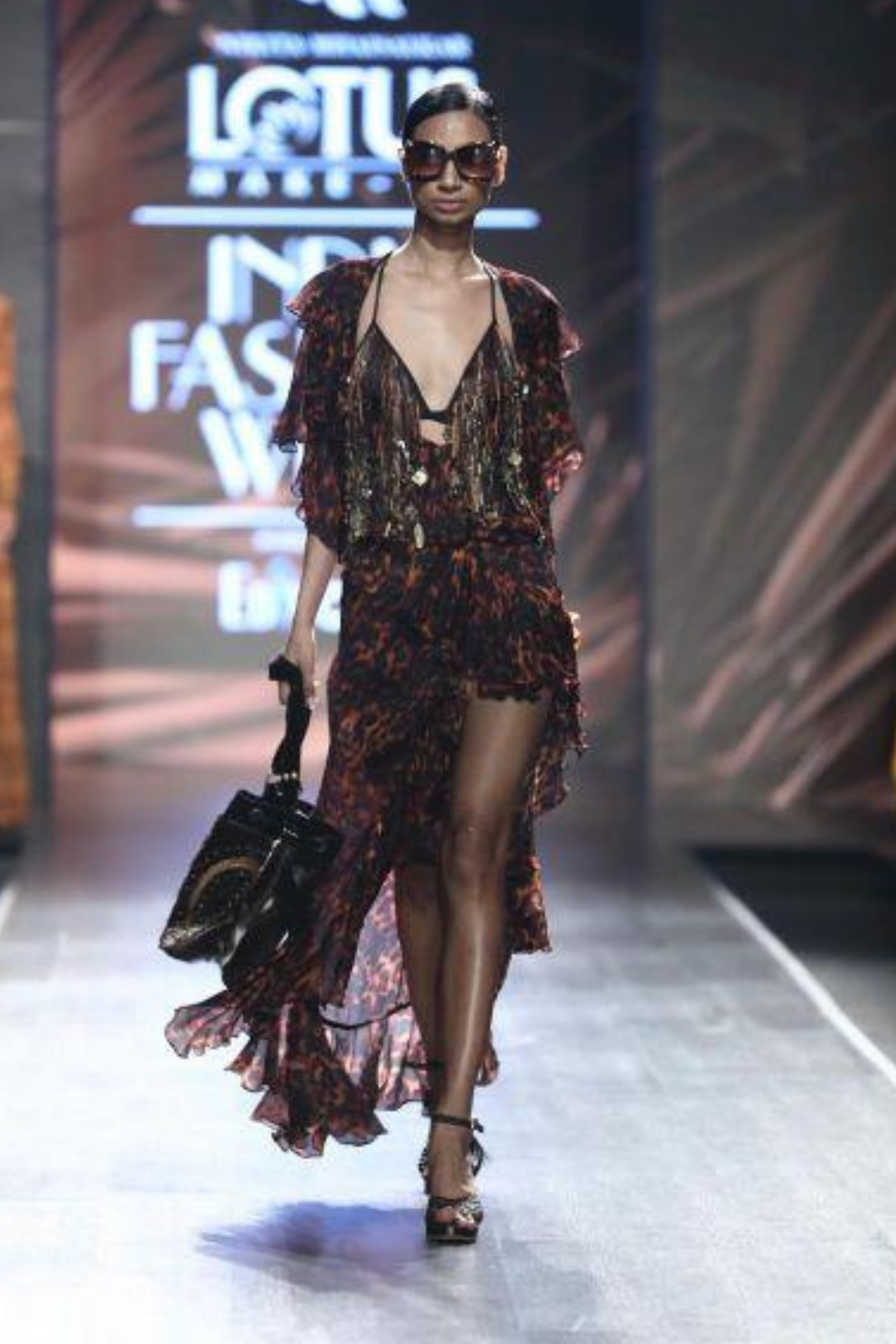 Elegant Stone Print Ruffled Sleeves Dress for Women - Flowy Summer Dress for Casual Outings, Beach Vacations & Date Nights