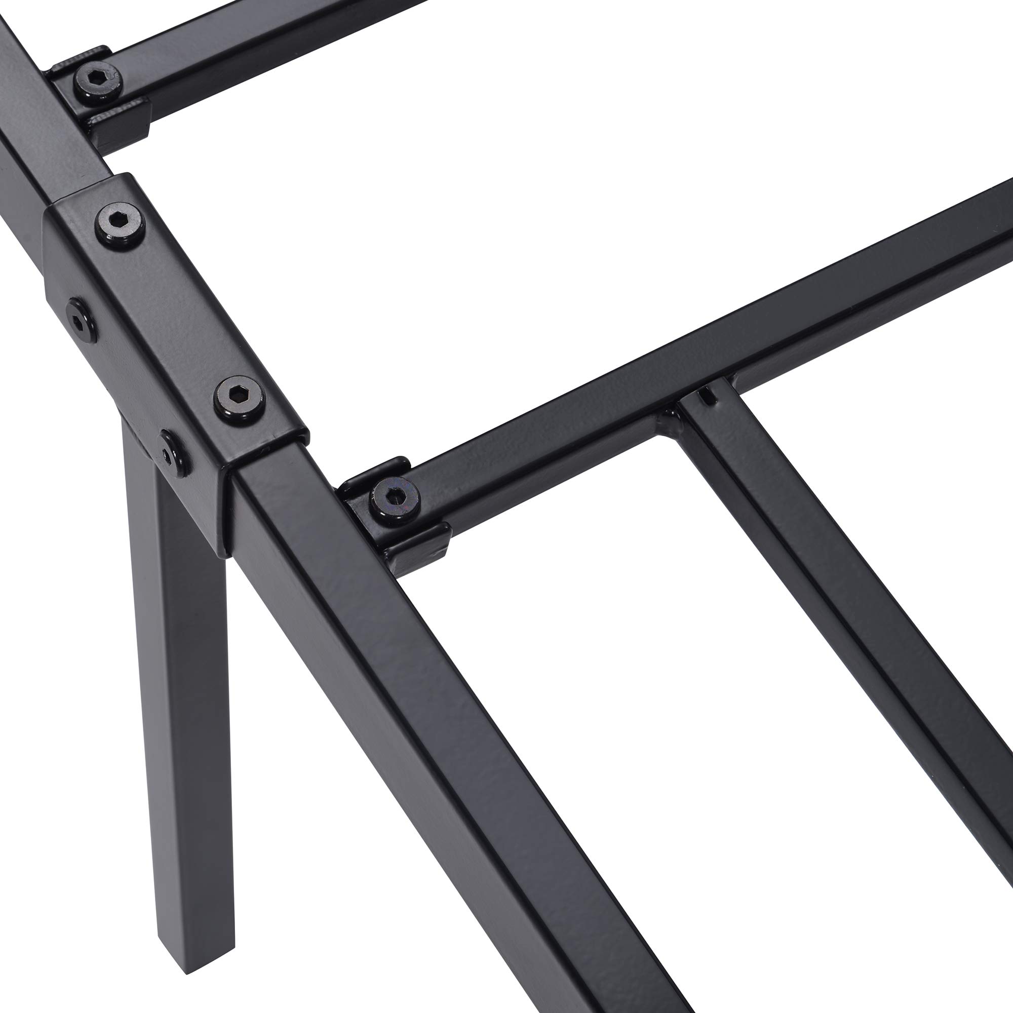 Full Size Platform Bed Frame with Wood Headboard & Footboard - Sturdy Metal Frame, No Box Spring Needed - Black - Perfect for Modern Bedrooms & Guest Rooms
