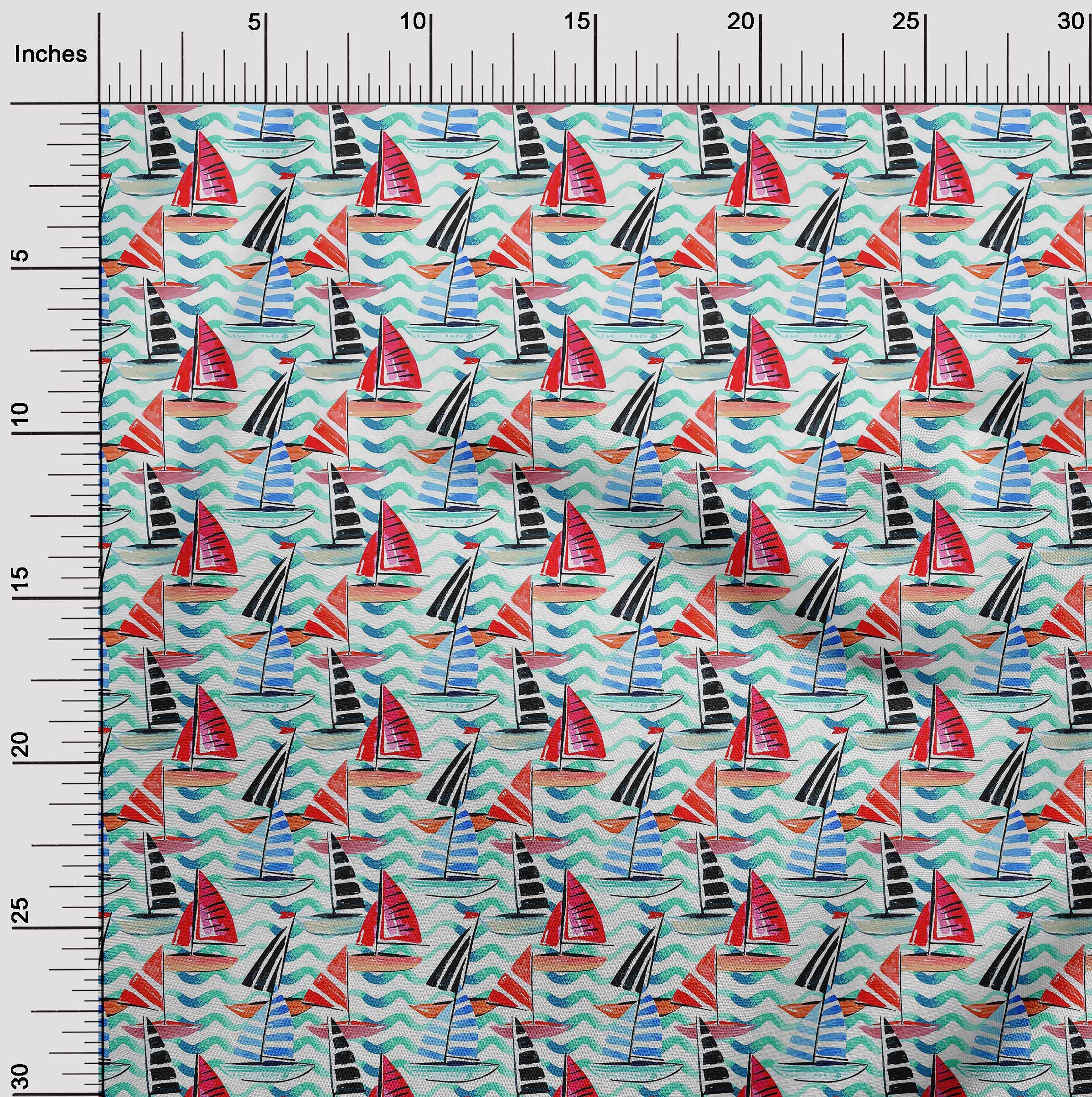 oneOone Viscose Chiffon Red Fabric - 42 Inch Wide Printed by The Yard for Yacht Decor, Craft Projects, DIY Sewing & Home Decoration | Lightweight Sheer Material for Dresses, Curtains & Fashion Design
